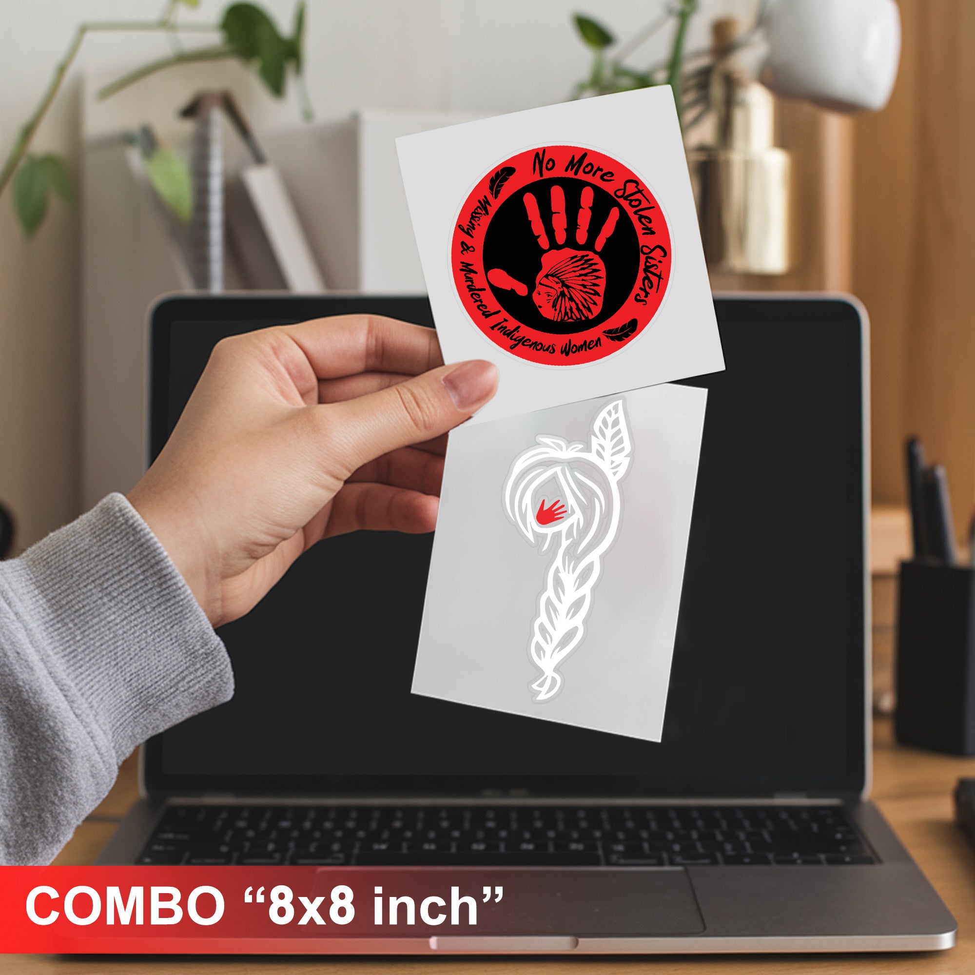 No More Stolen Sister - Missing And Murdered Indigenous Women Red Hand Car Decal