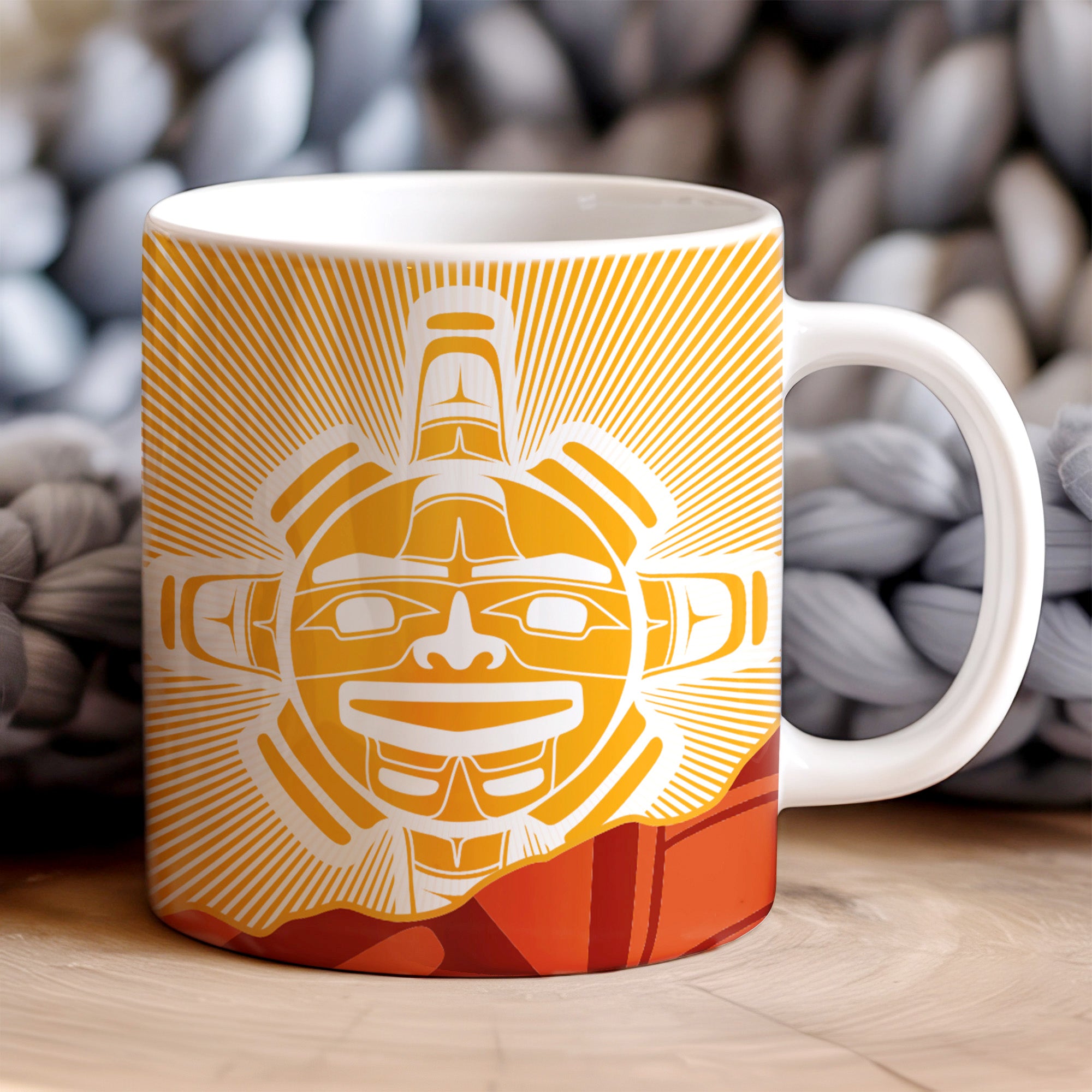 Native Northwest Chilkat Sun Ceramic Native American Heritage Mug