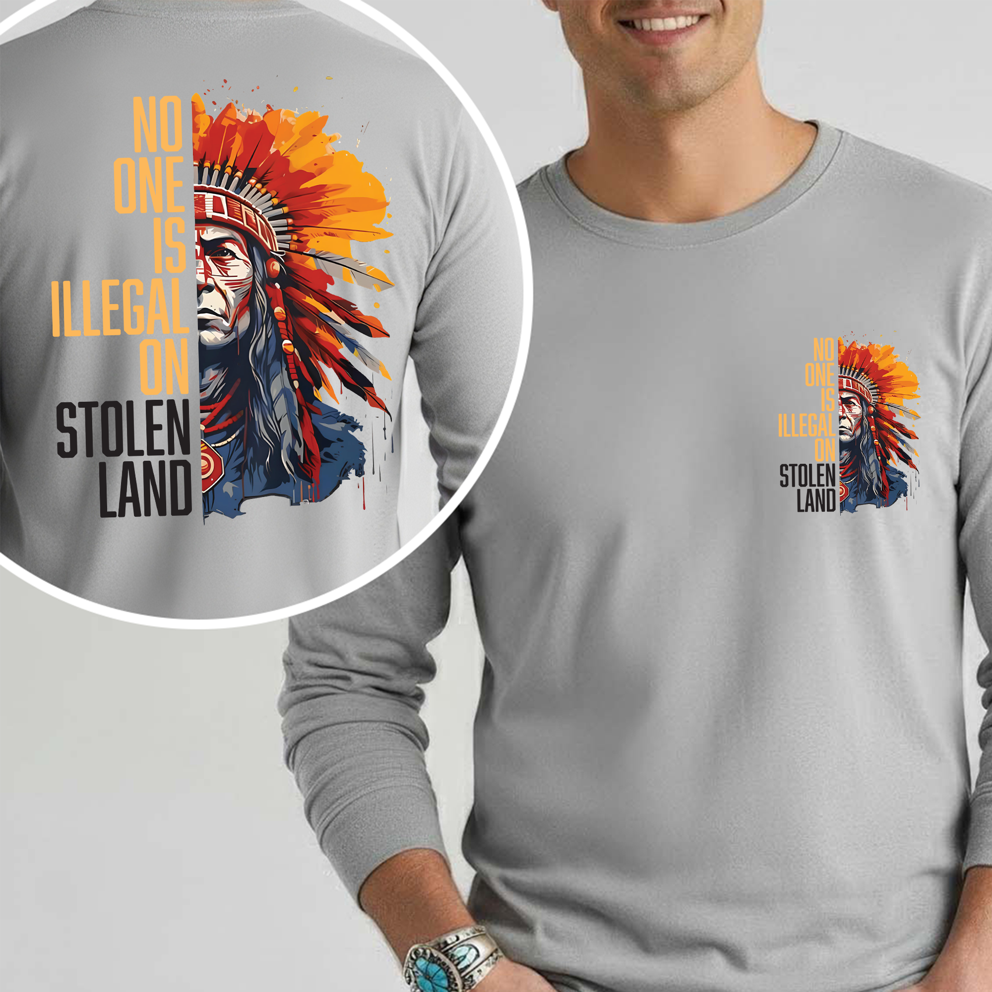 [Two Sides] No One Is Illegal On Stolen Land Unisex Tank Top/Long Sleeve/Hoodie Zip