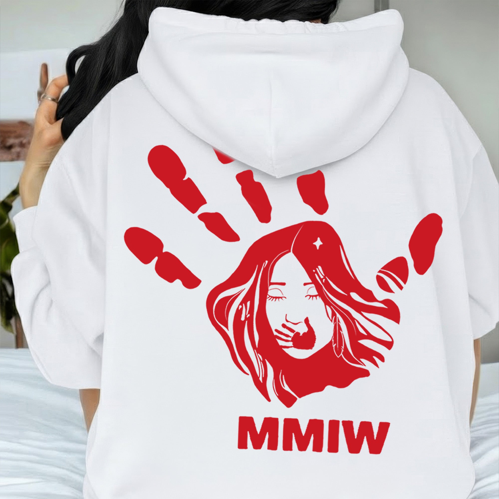 [Two Sides] MMIW Red Handprint Missing and Murdered Indigenous Women Awareness Unisex Tank Top/Long Sleeve/Hoodie Zip