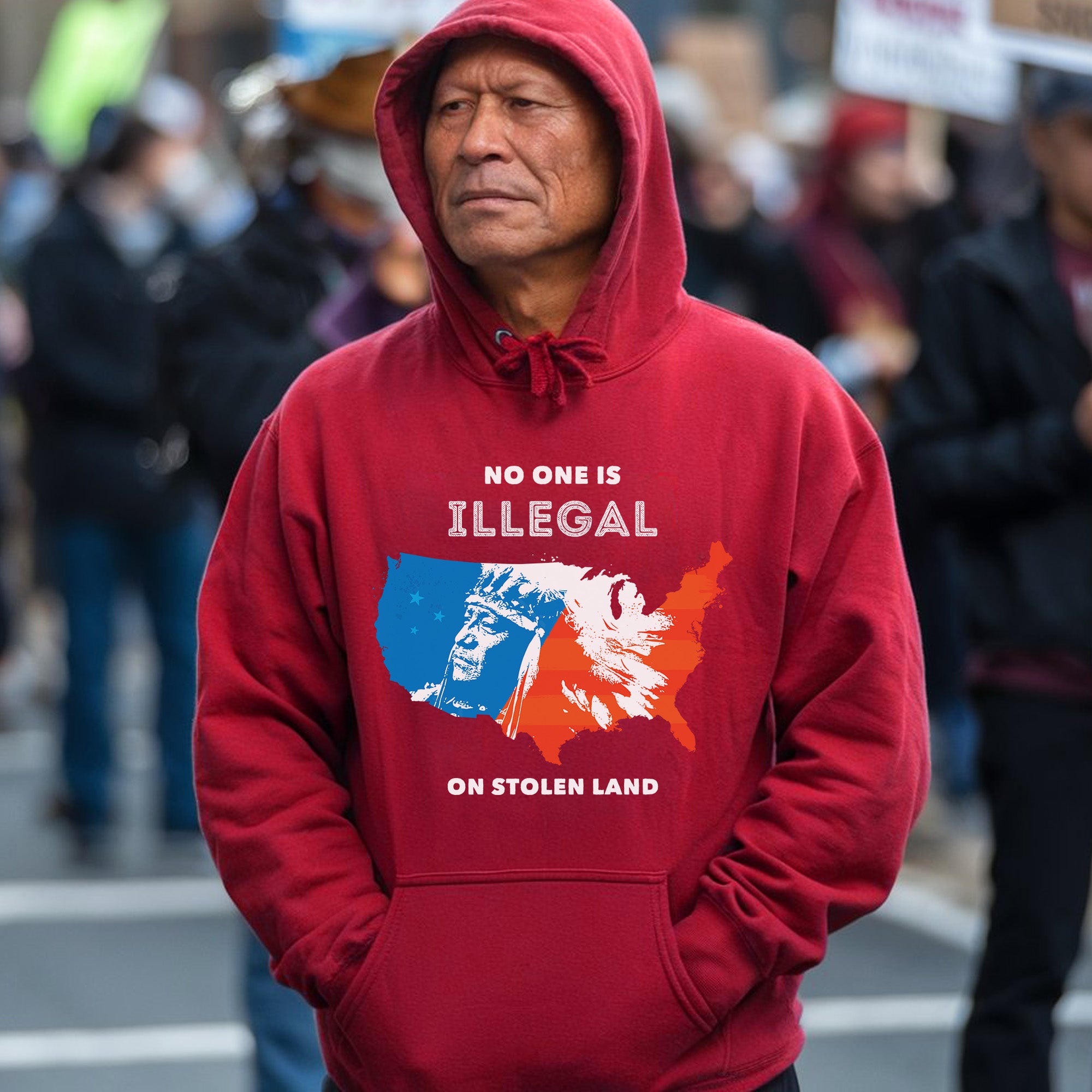 No One Is Illegal On Stolen Land. We Walk On Native Land Style 9 - One Sides Unisex T-Shirt/T-Shirt V-Neck/Hoodie/Sweatshirt