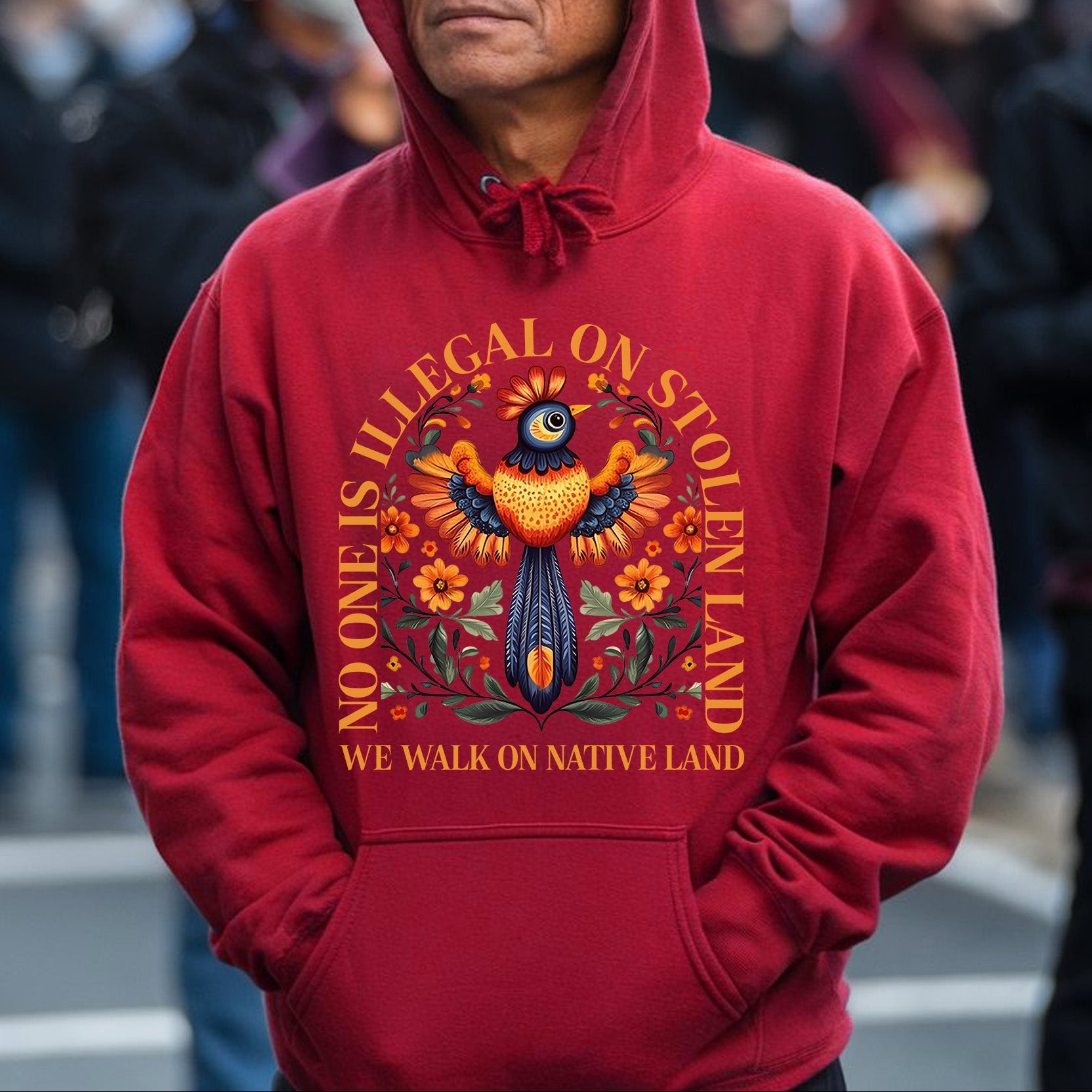No One Is Illegal On Stolen Land. We Walk On Native Land - One Side Unisex T-shirt/Hoodie/Sweatshirt