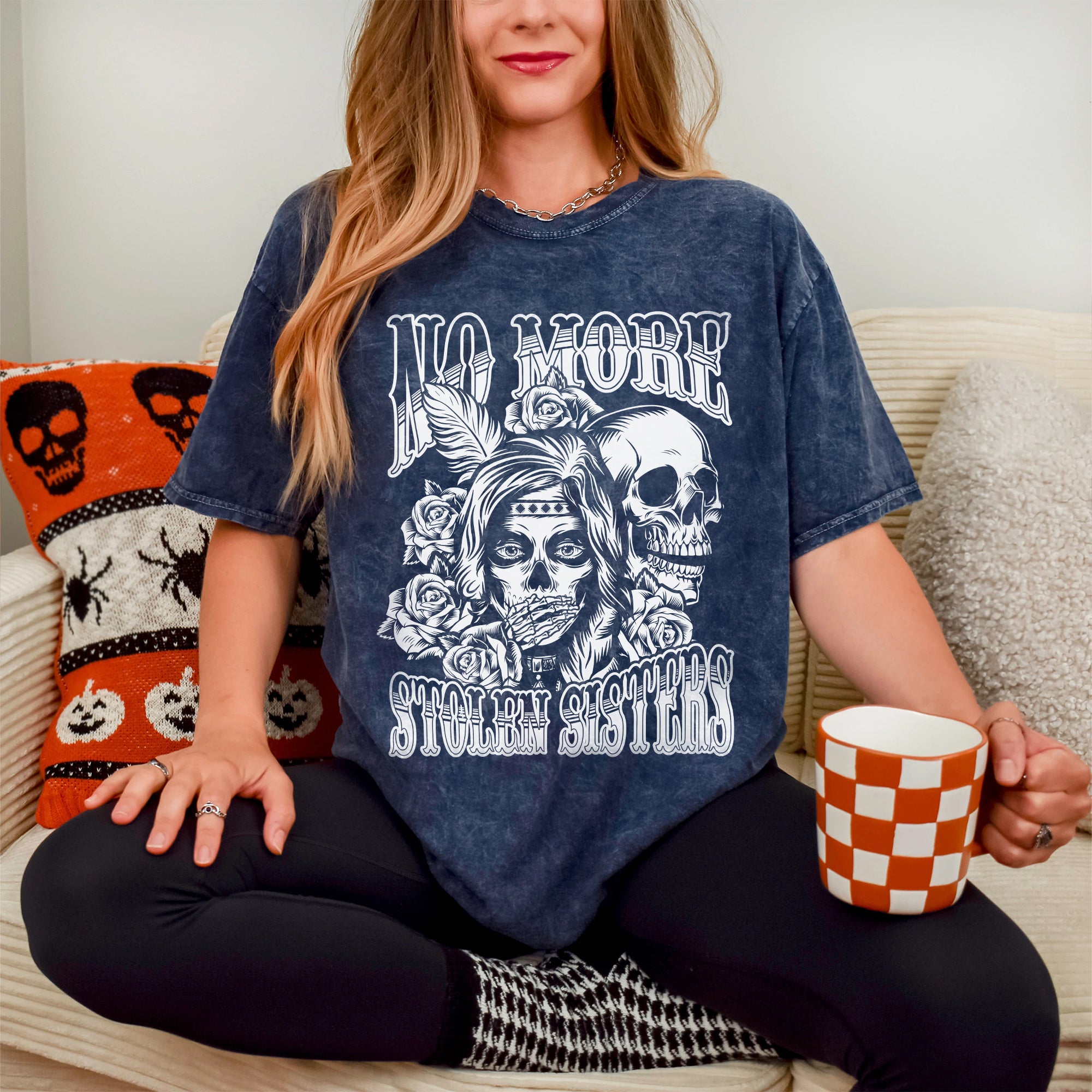 No More Stolen Sisters – Powerful MMIW Statement Unisex Mineral Washed T-Shirt