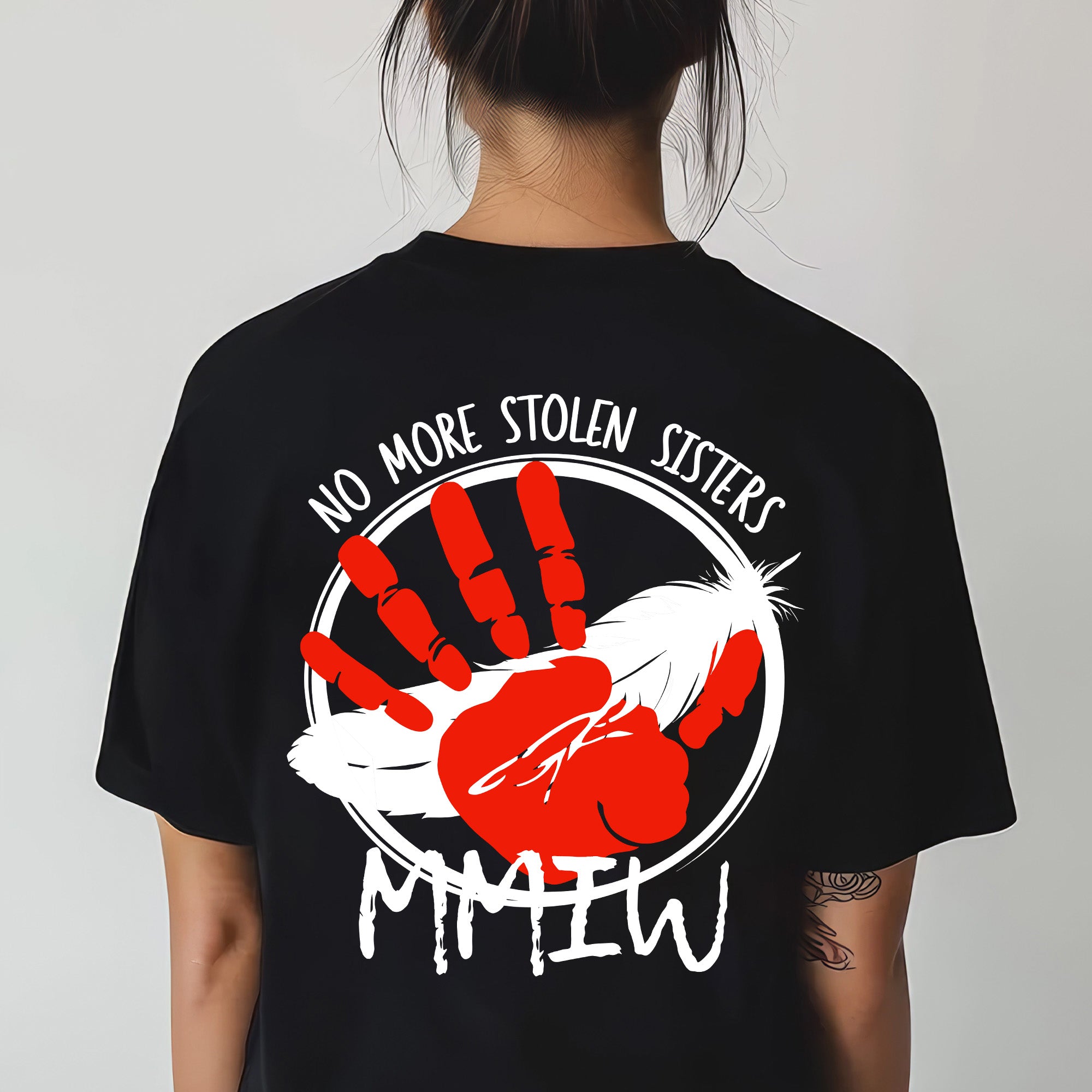 No More Stolen Sisters MMIW Native Women Awareness Unisex T-shirt/T-shirt V-Neck/Hoodie/Sweatshirt-Two Sides