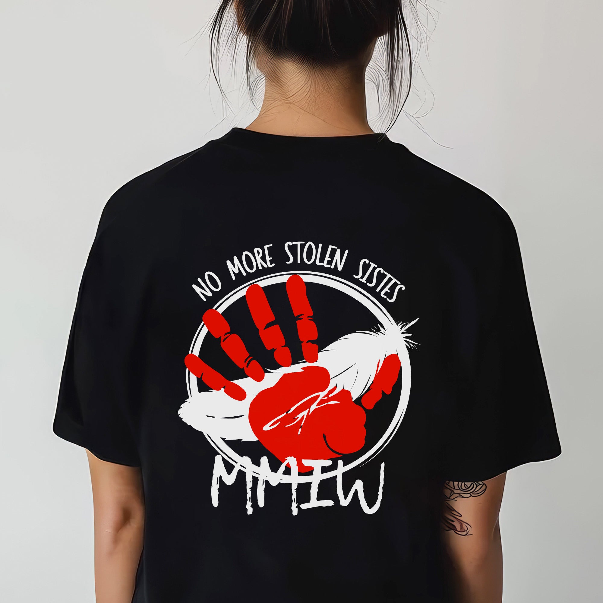No More Stolen Sisters MMIW Native Women Awareness Unisex T-shirt/T-shirt V-Neck/Hoodie/Sweatshirt-Two Sides