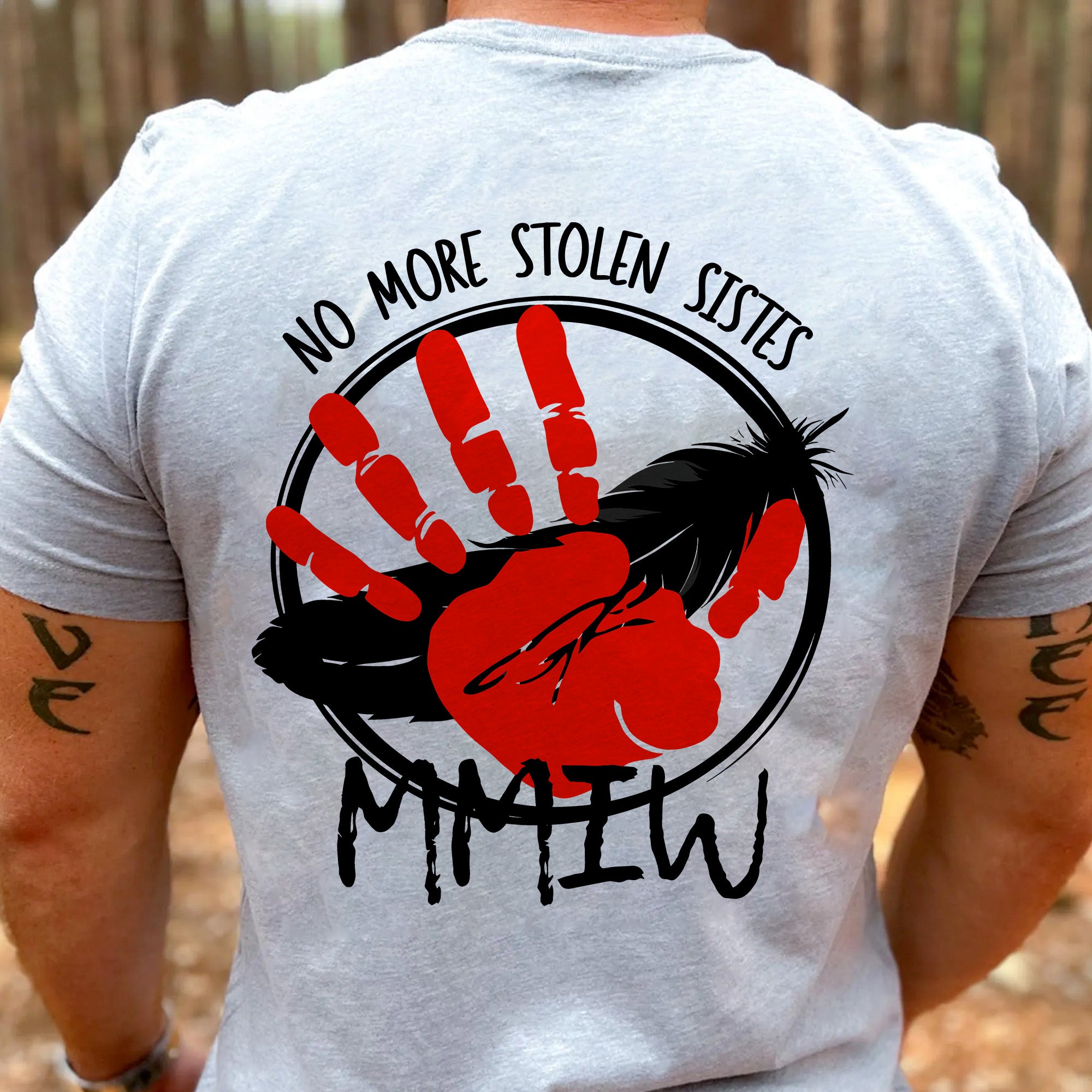 No More Stolen Sisters MMIW Native Women Awareness Unisex T-shirt/T-shirt V-Neck/Hoodie/Sweatshirt-Two Sides