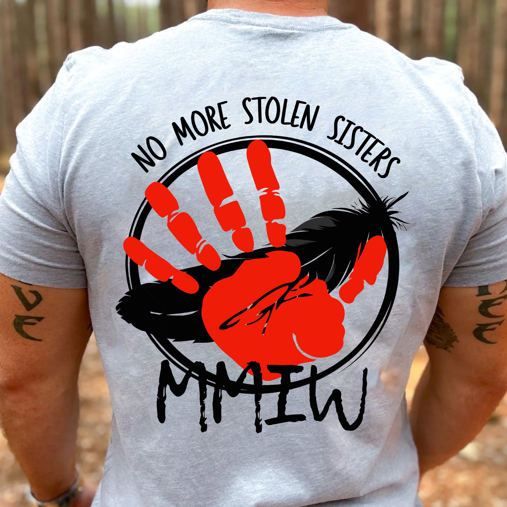 No More Stolen Sisters MMIW Native Women Awareness Unisex T-shirt/T-shirt V-Neck/Hoodie/Sweatshirt-Two Sides