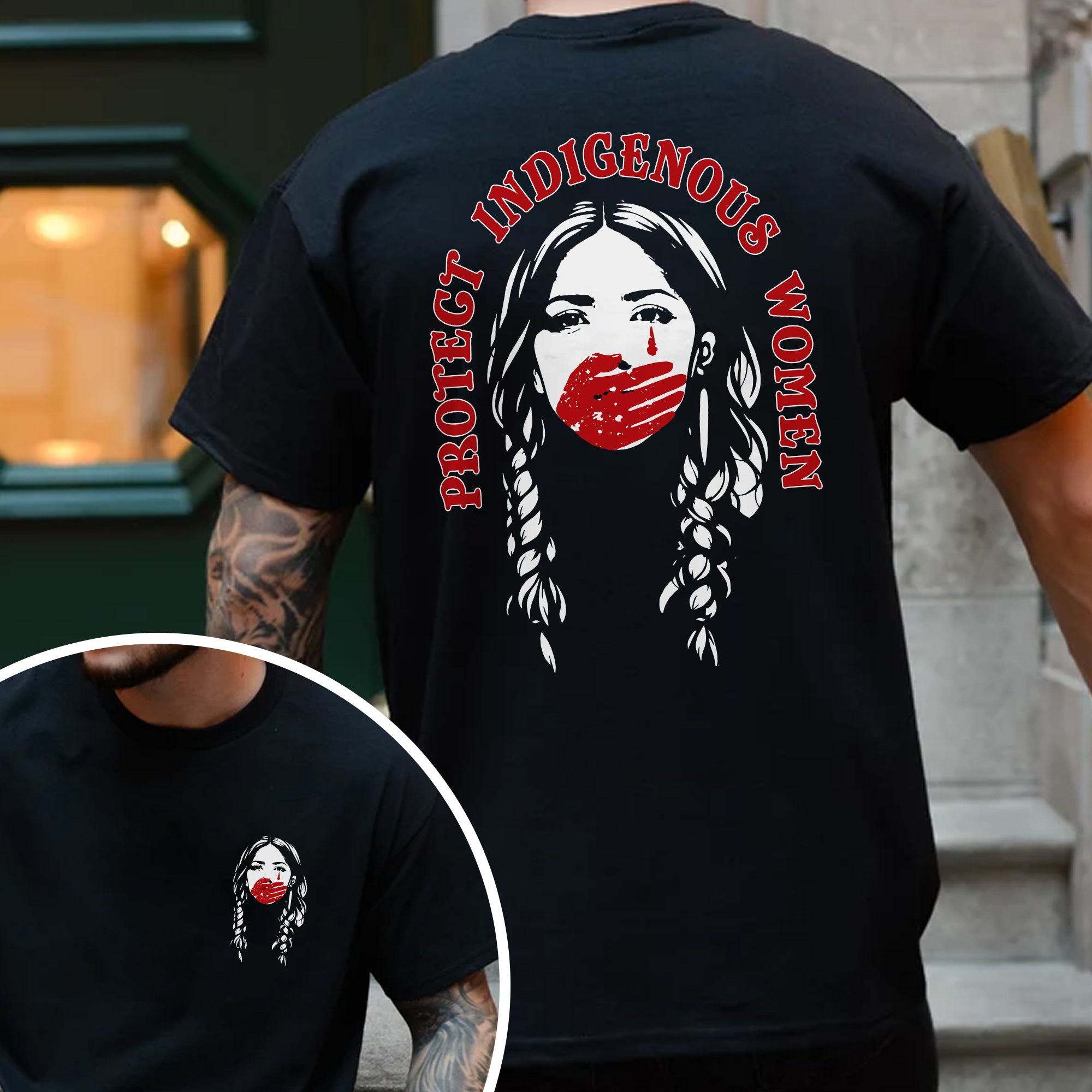[Two Sides] Protect Indigenous Women Native American Awareness Unisex T-shirt/T-shirt V-Neck/Hoodie/Sweatshirt