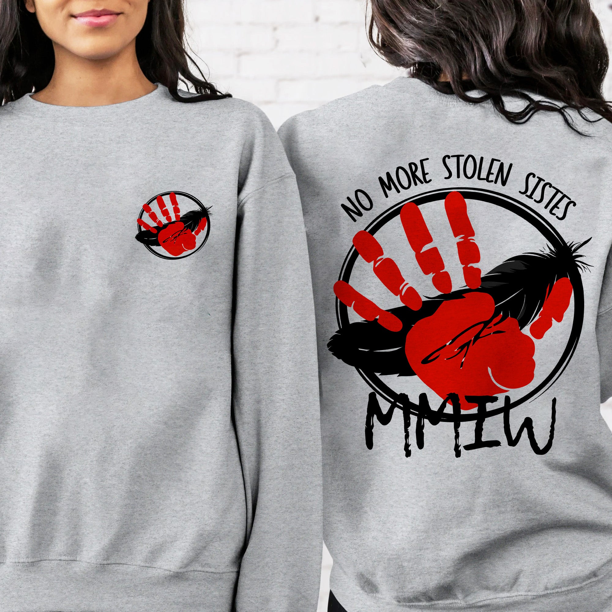 No More Stolen Sisters MMIW Native Women Awareness Unisex T-shirt/T-shirt V-Neck/Hoodie/Sweatshirt-Two Sides
