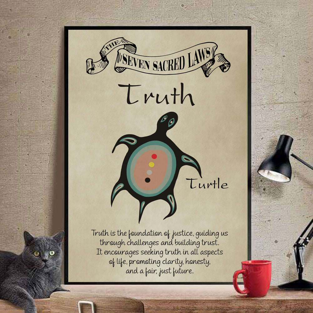 Truth – Seven Sacred Laws Native American Spiritual Teaching Wall Art Poster/ Canvas
