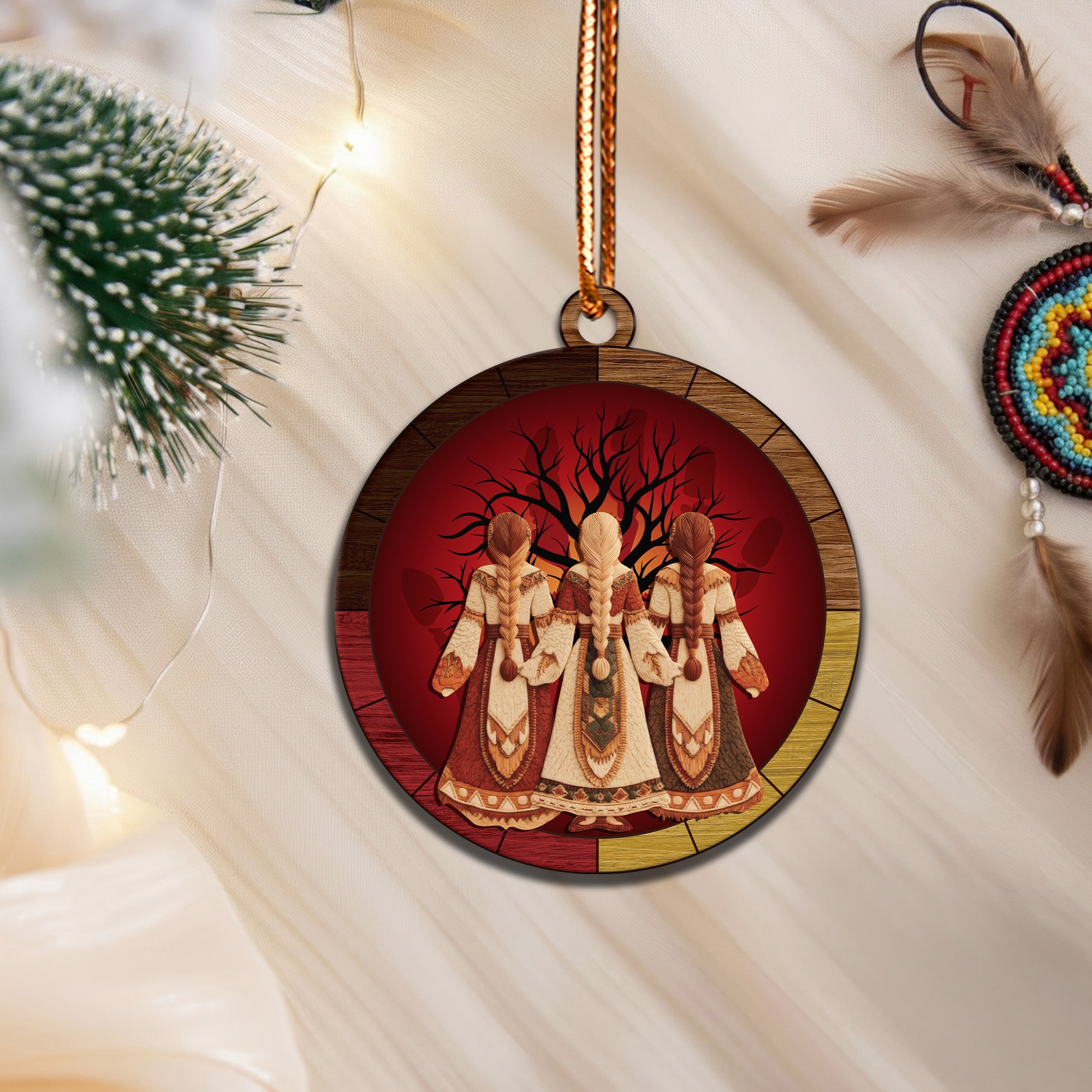 Three Sisters Ornament Native American Sacred Sisterhood Unique Christmas Gift Decor Flat Acrylic