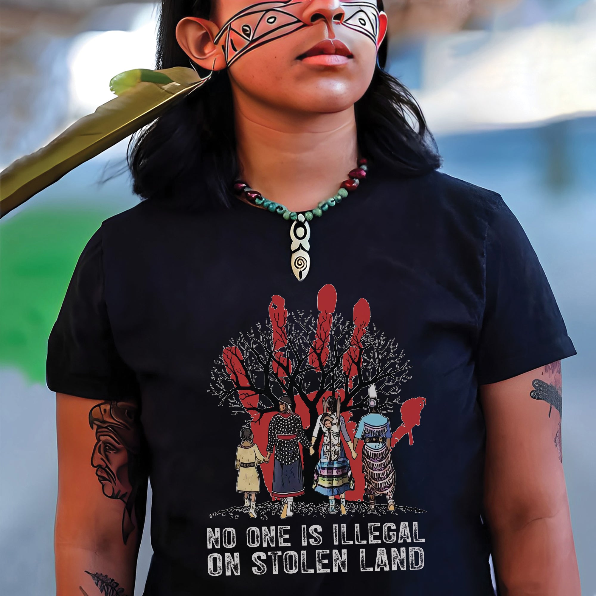 No One Is Illegal On Stolen Land - Unisex T-Shirt/T-Shirt V-Neck/Hoodie/Sweatshirt N59