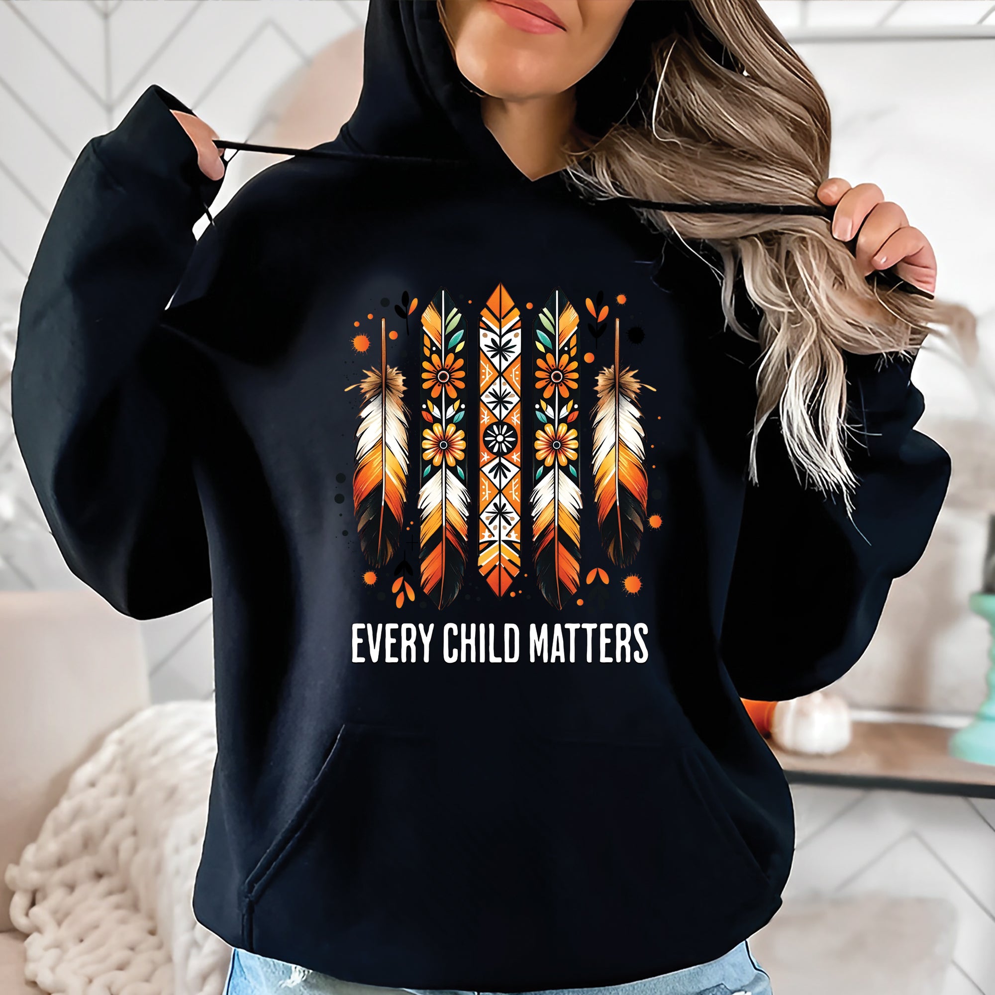 Every Child Matters Orange Native American Feather Unisex T-Shirt/Hoodie/Sweatshirt