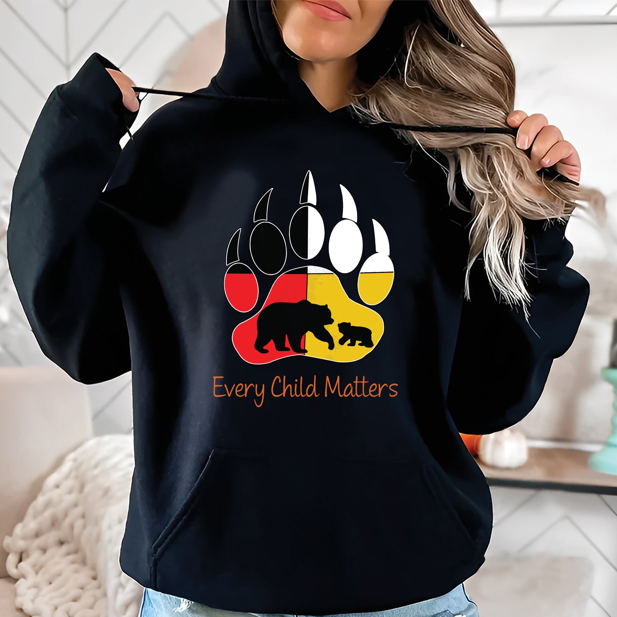 Every Child Matters Guardian Spirit Bear Paw Orange Shirt Day Native American Unisex T-Shirt/Hoodie/Sweatshirt