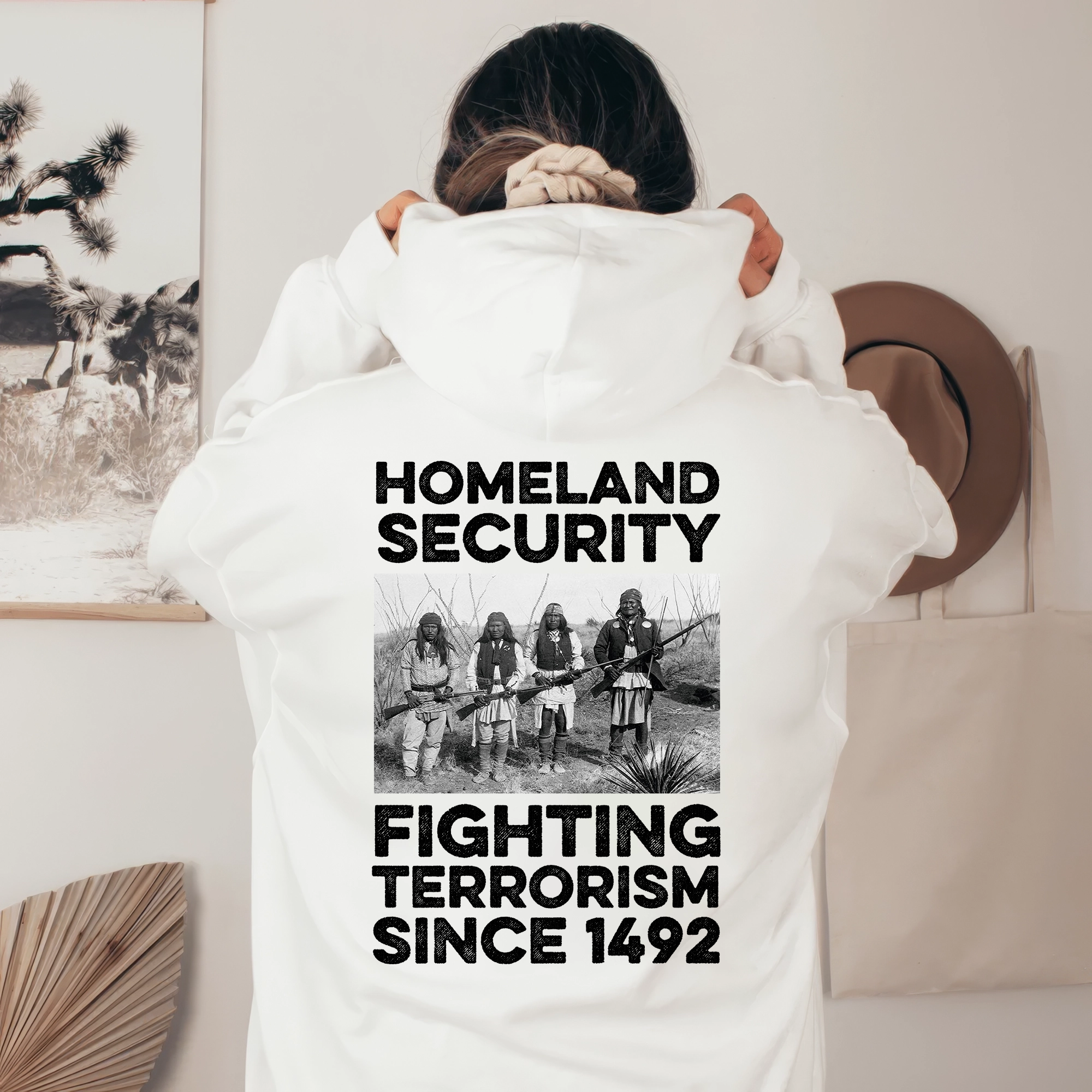 [Back] Homeland Security Fighting Terrorism Since 1492 Unisex Tank Top/Long Sleeve/Hoodie Zip