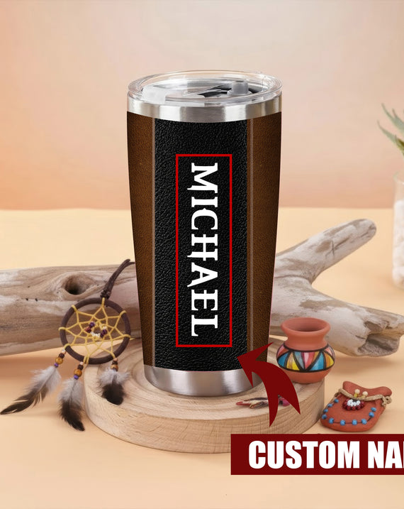 Native Pride Tumbler Stainless Steel Drinking Cup (Custom Name)