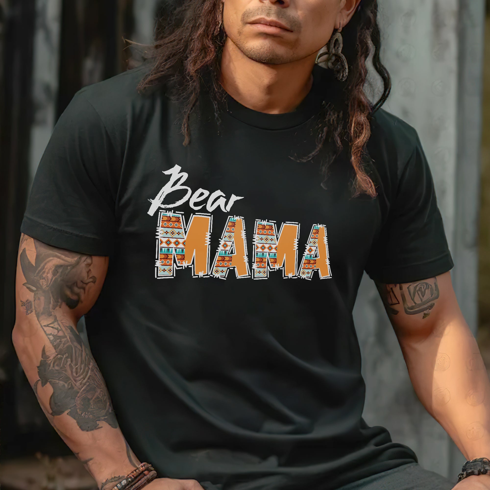 Bear Mama – Tribal Print Unisex T-Shirt/T-Shirt V-Neck/Hoodie/Sweatshirt