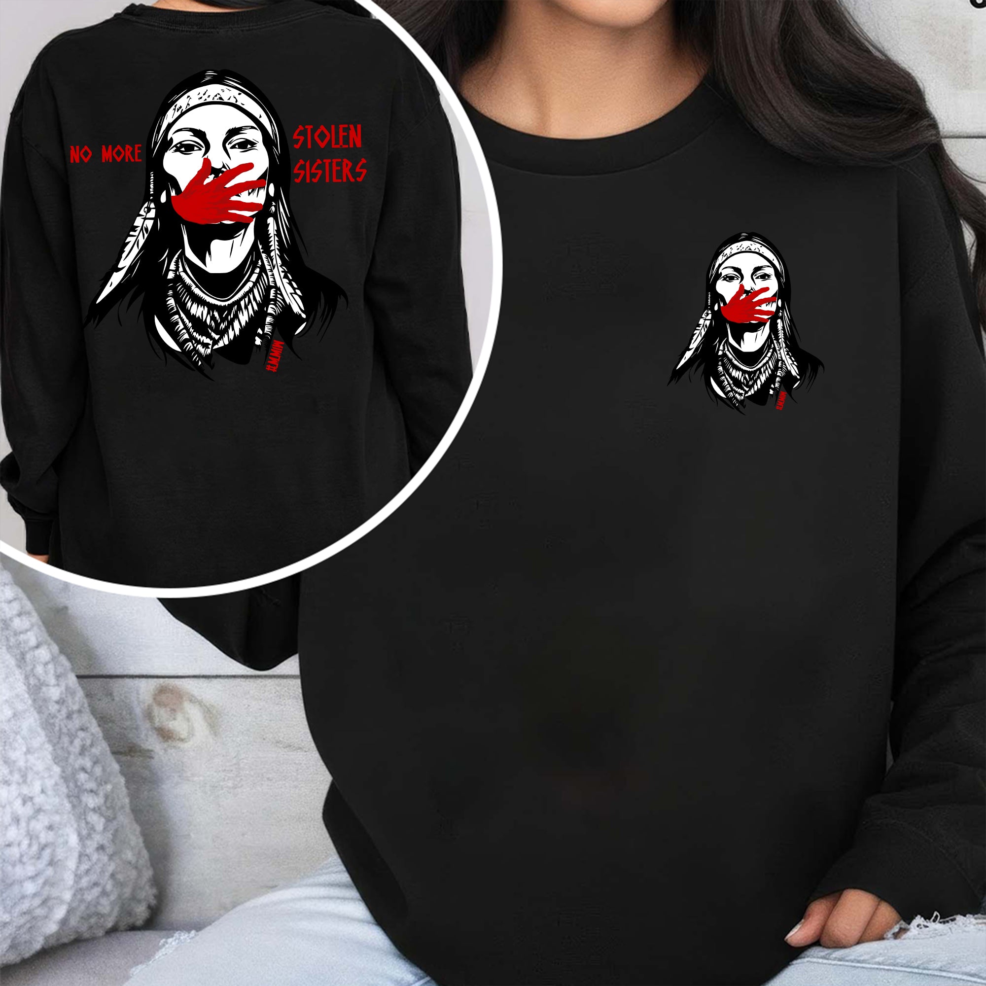 [Two Sides] No More Stolen Sisters – Indigenous Women Native American Unisex Tank Top/Long Sleeve/Hoodie Zip