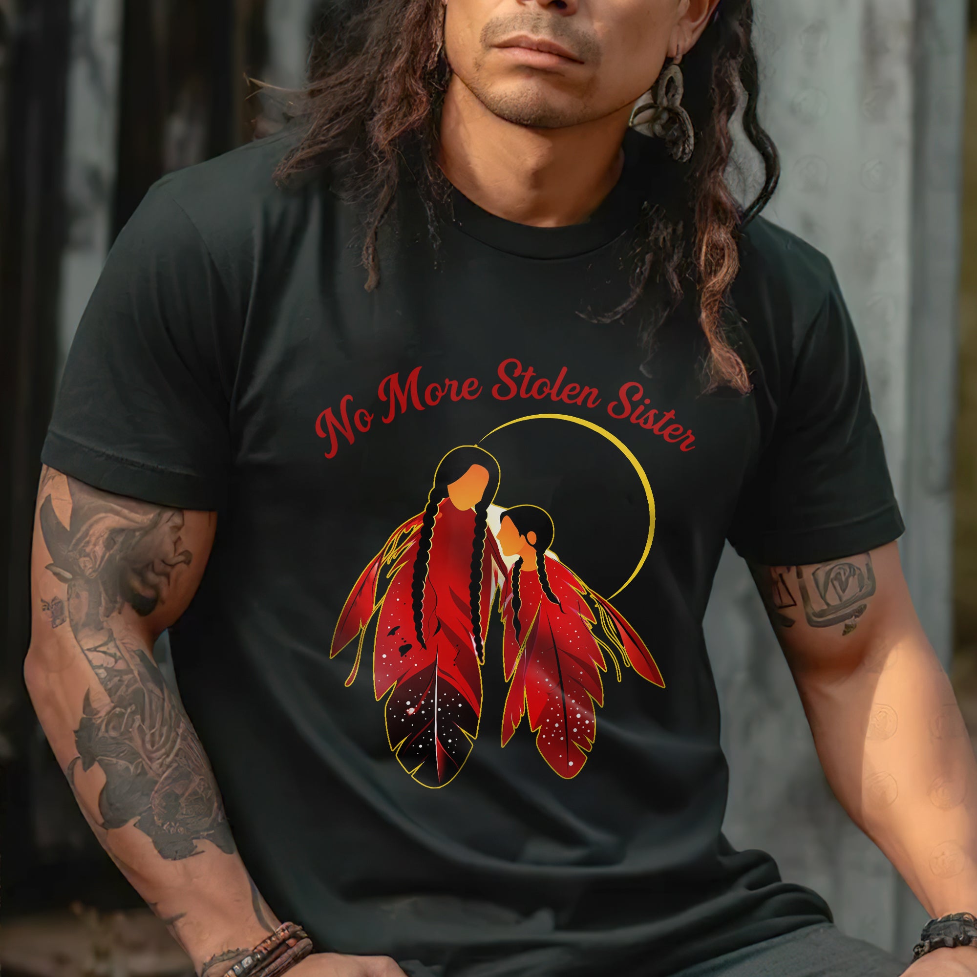 No More Stolen Sisters Red Feather Unisex T-shirt/T-shirt V-Neck/Hoodie/Sweatshirt