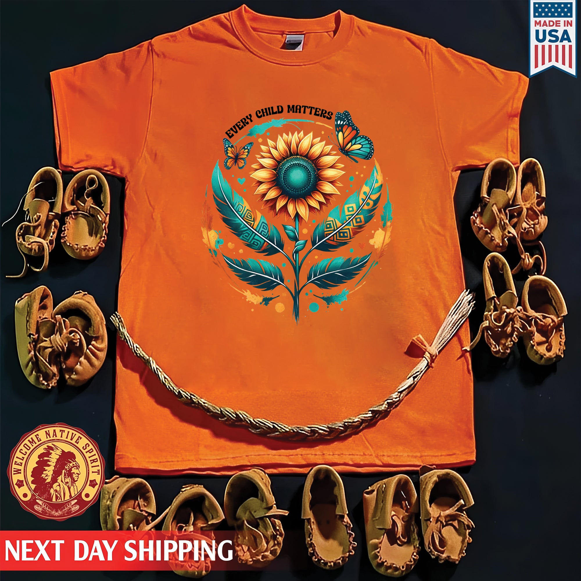 Every Child Matters Sunflower Orange Native American Unisex T-Shirt/Hoodie/Sweatshirt