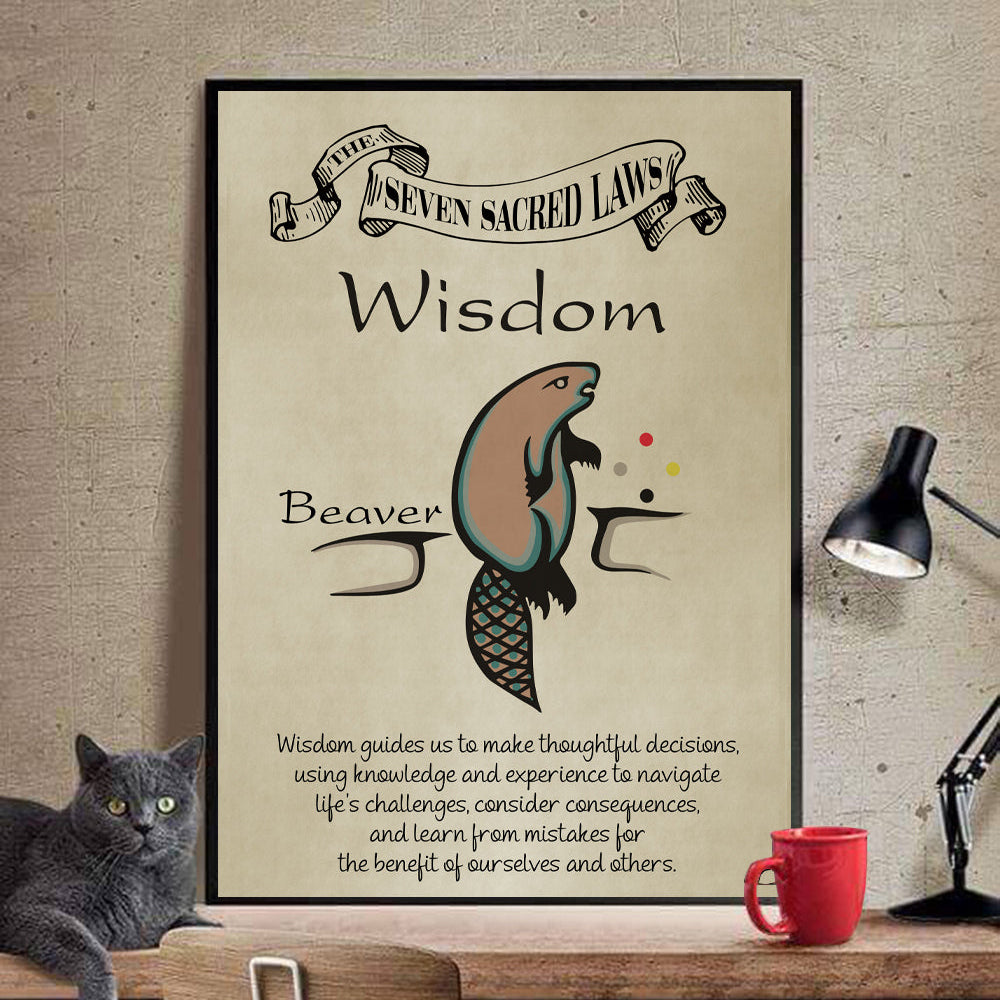 Wisdom – Seven Sacred Laws Native American Spiritual Teaching Wall Art Poster/ Canvas