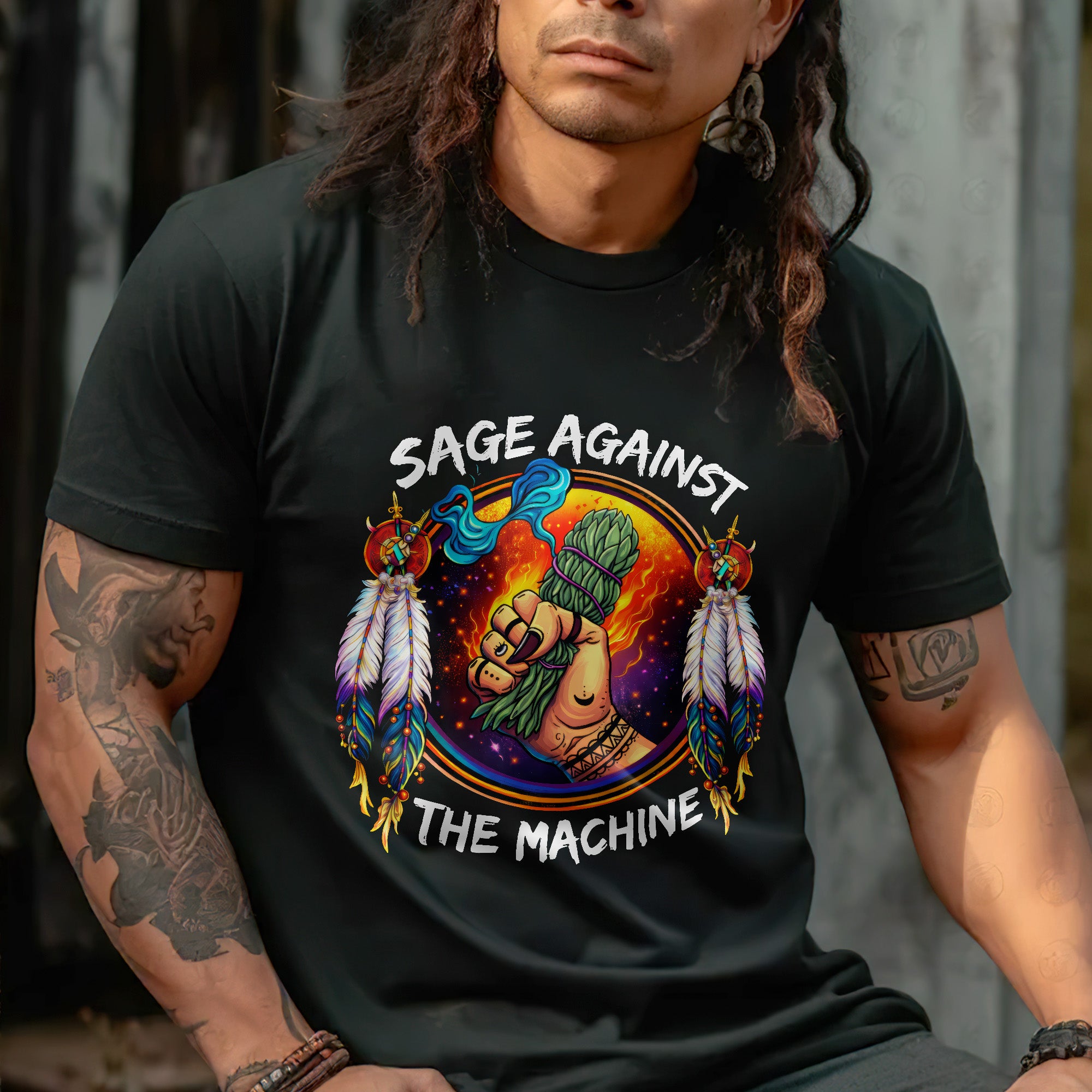 Sage Against The Machine Spiritual Power and Resistance Unisex T-shirt/T-shirt V-Neck/Hoodie/Sweatshirt
