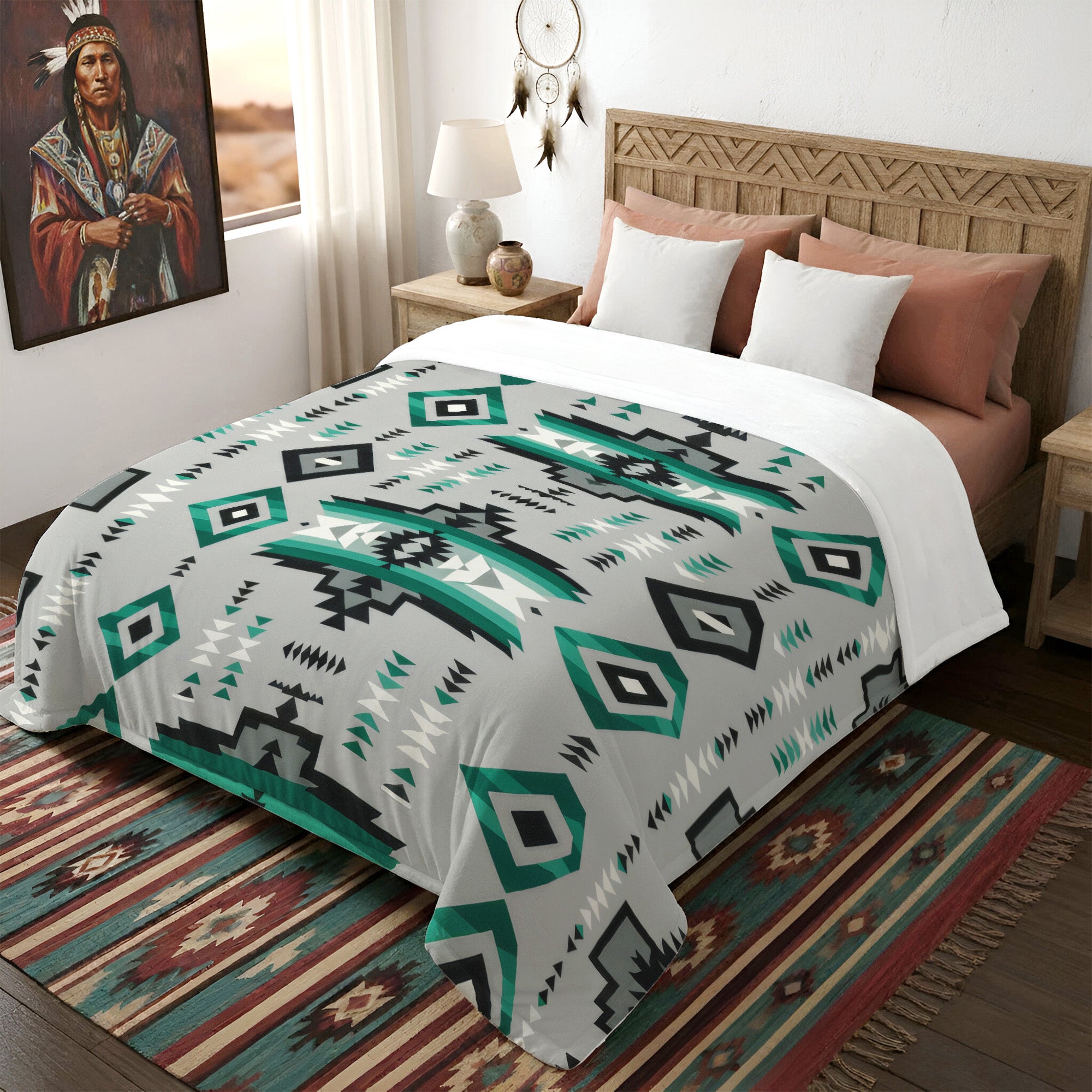 Emerald Horizon Soft And Warm Fleece Blanket