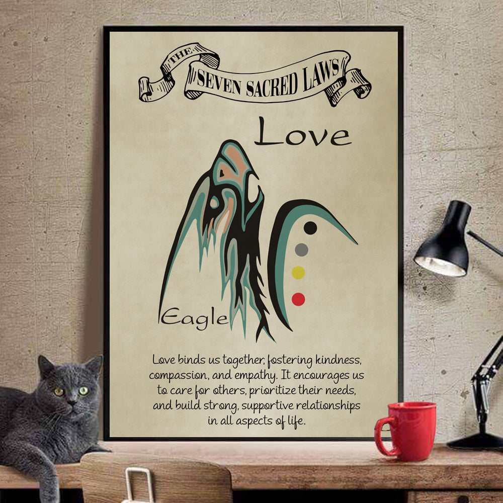 Love – Seven Sacred Laws Native American Spiritual Teaching Wall Art Poster/ Canvas