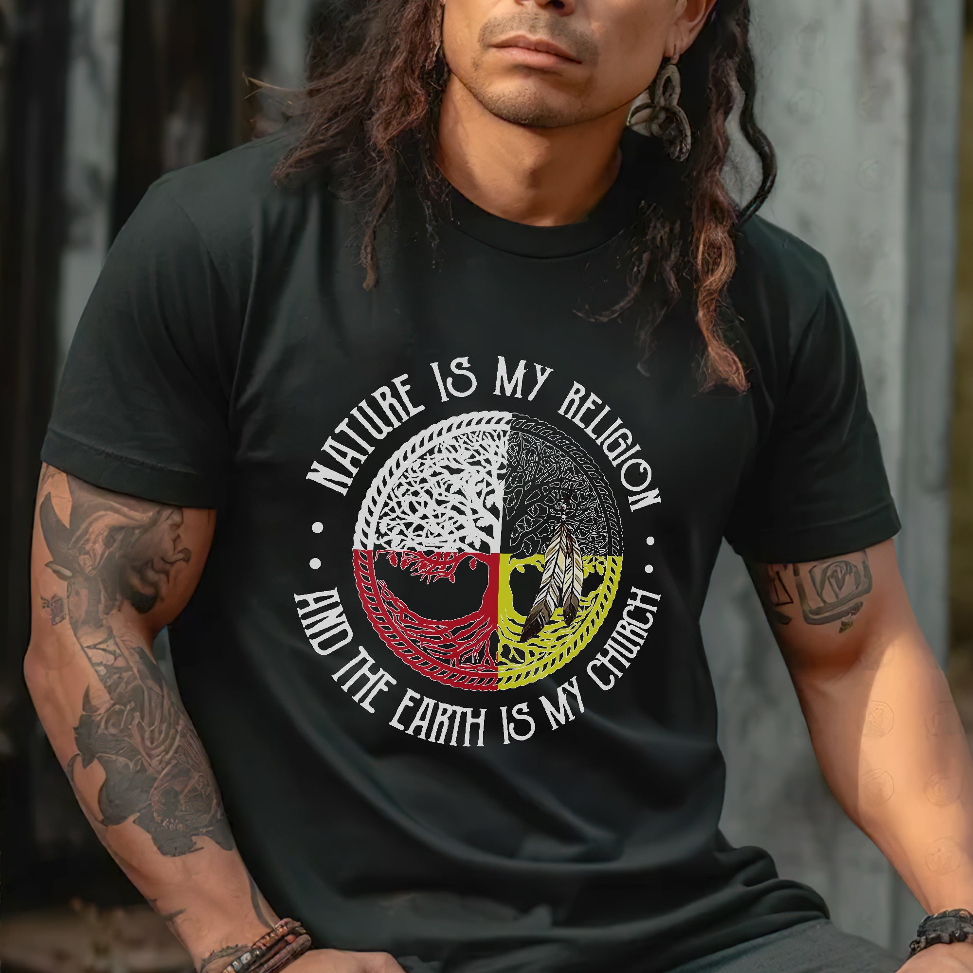 Nature Is My Religion And The Earth Is My Church Unisex T-Shirt/T-Shirt V-Neck/Hoodie/Sweatshirt - One Side