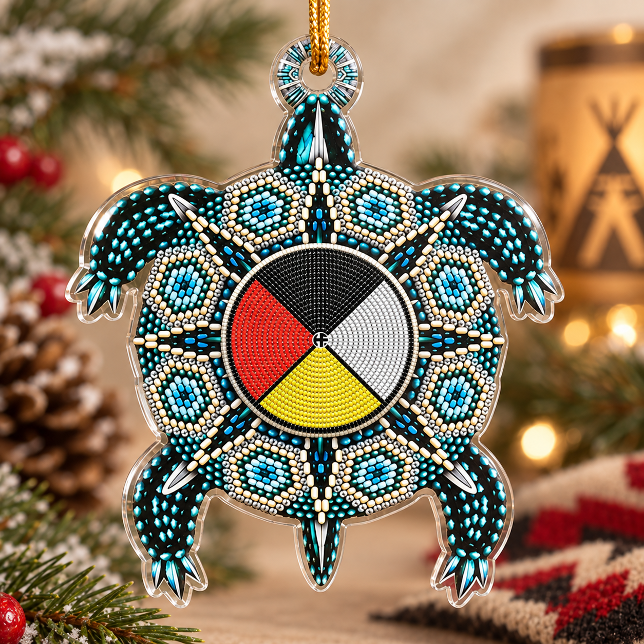 Turtle Four Direction Native Pride American - Unique Gift Decor Flat Acrylic