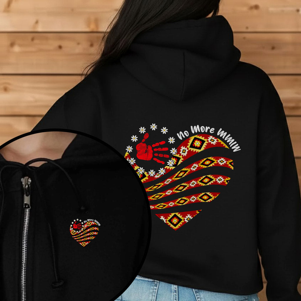 [Two Sides] No More MMIW Tank Top - Native American Heart and Red Hand Unisex Tank Top/Long Sleeve/Hoodie Zip
