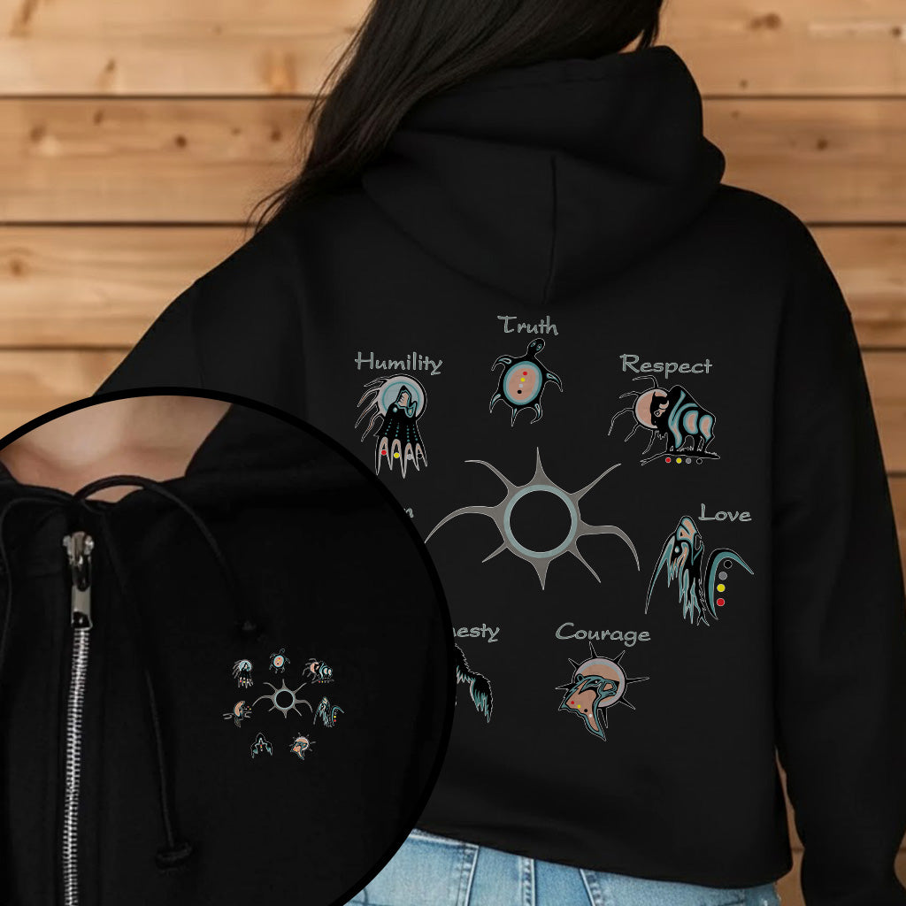 [Two Sides] The Seven Sacred Laws Native American Indigenous Culture Unisex Tank Top/Long Sleeve/Hoodie Zip