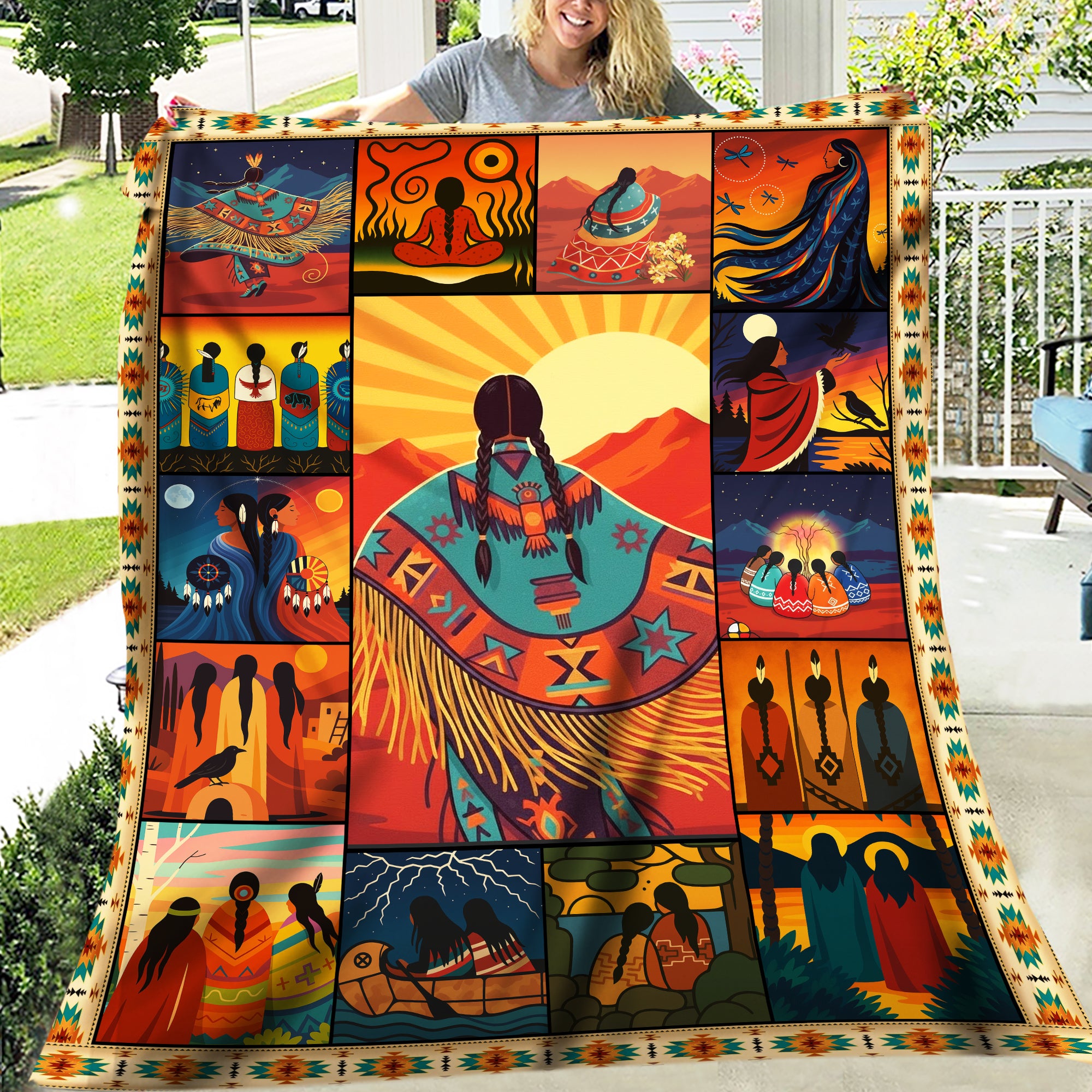 Essence of Indigenous Women Blanket Soft And Warm Fleece Blanket