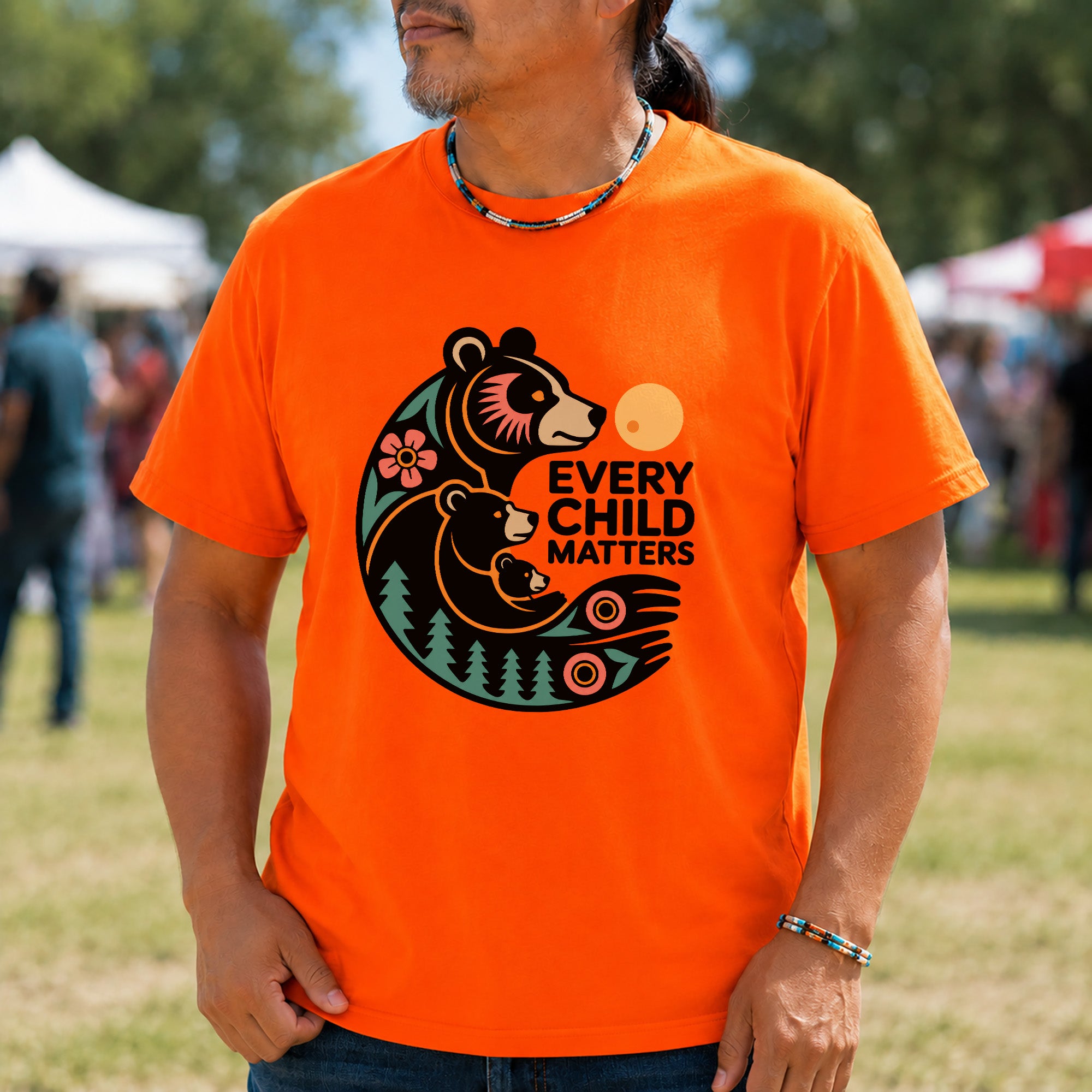 Sacred Bear Family Every Child Matters Orange Shirt Day Unisex T-shirt/Hoodie/Sweatshirt