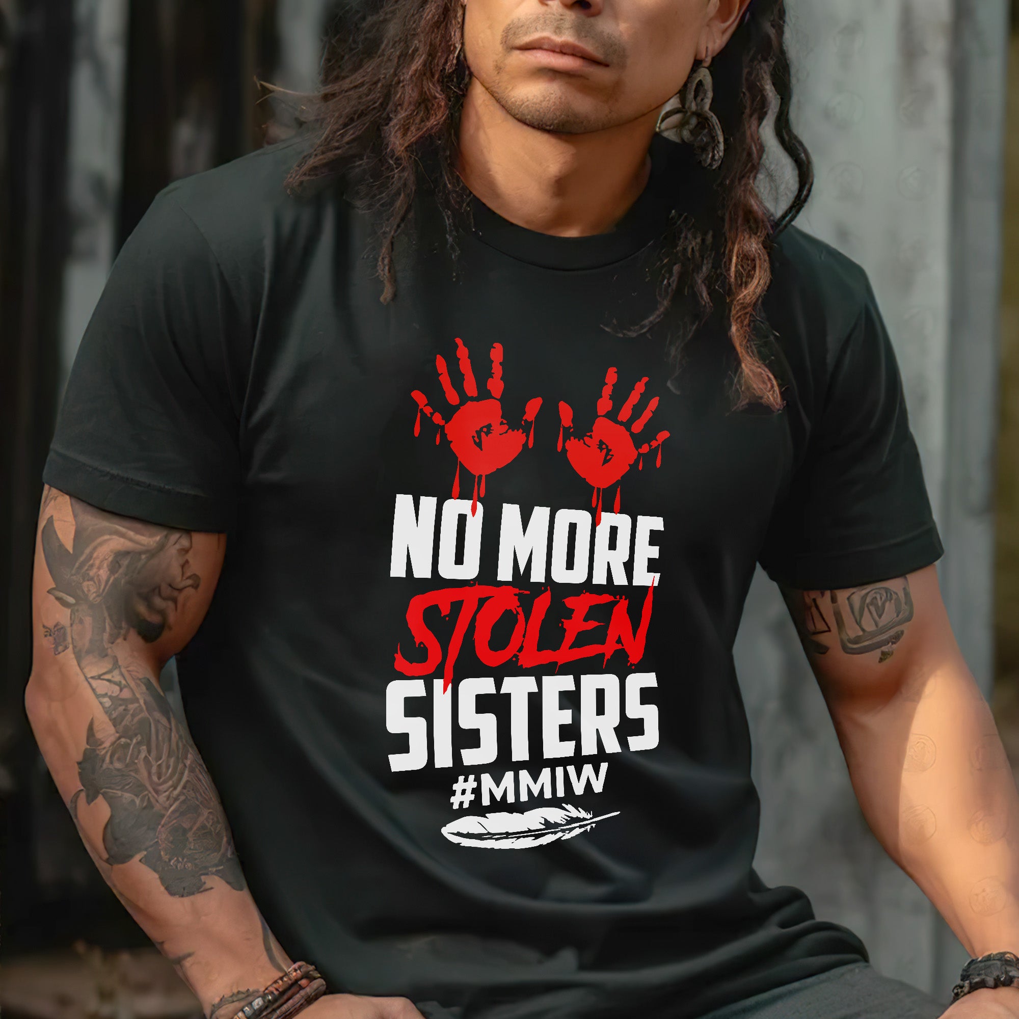No More Stolen Sisters - MMIW Unisex T-Shirt/T-Shirt V-Neck/Hoodie/Sweatshirt One Side