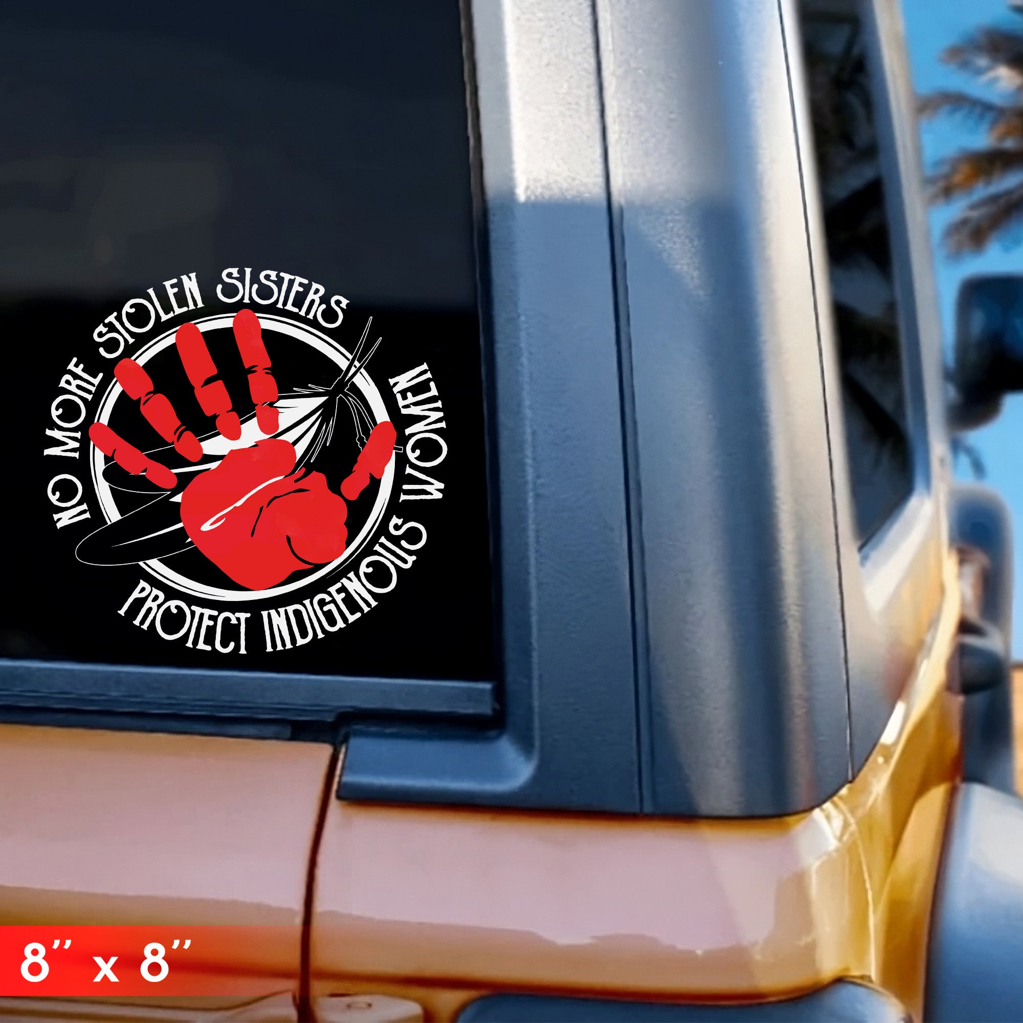 No More Stolen Sisters Red Hand Decal - Protect Indigenous Women