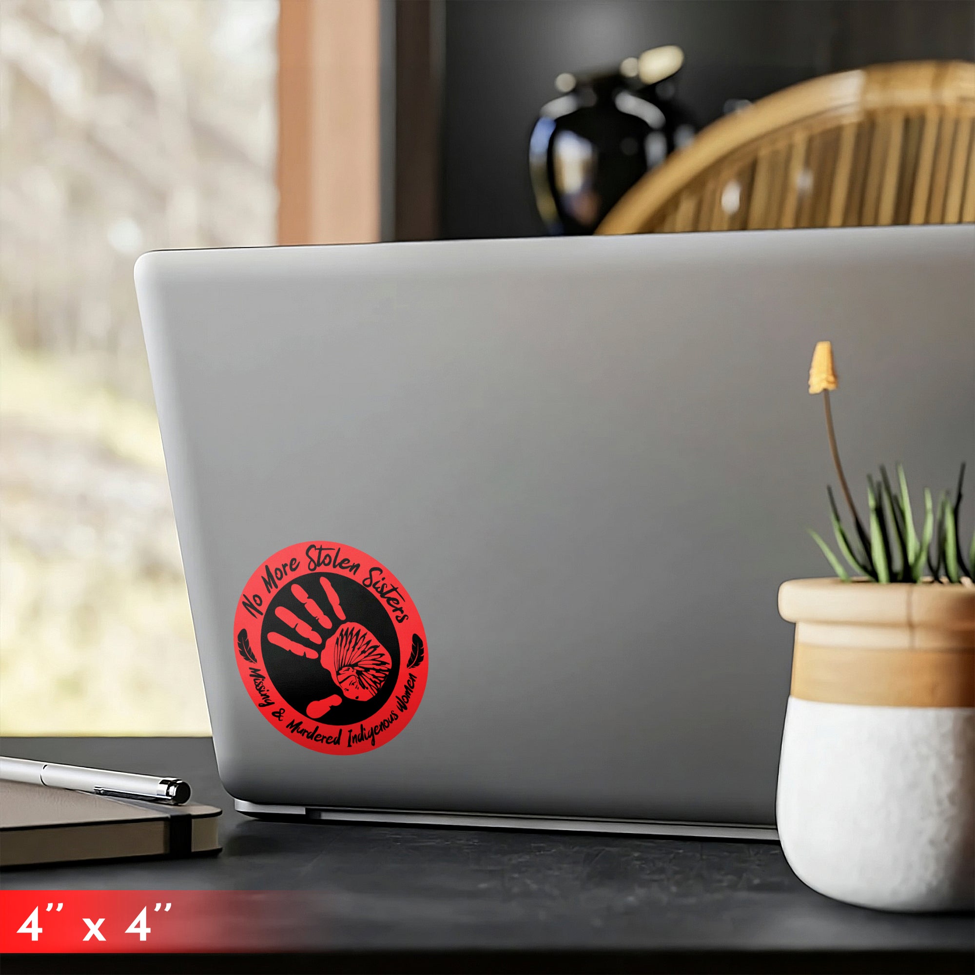 No More Stolen Sister - Missing And Murdered Indigenous Women Red Hand Car Decal