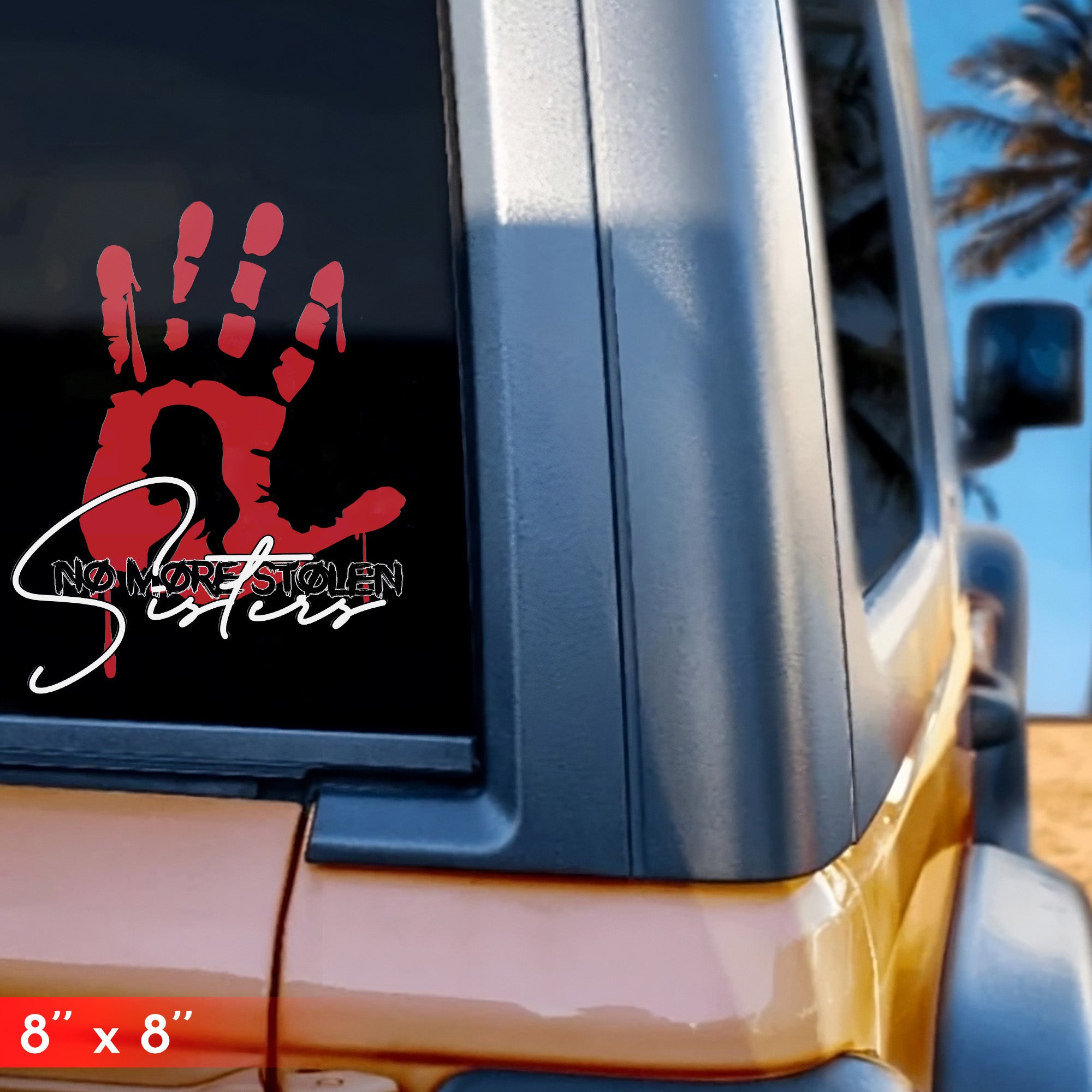 No More Stolen Sisters Red Hand Decal - MMIW Awareness