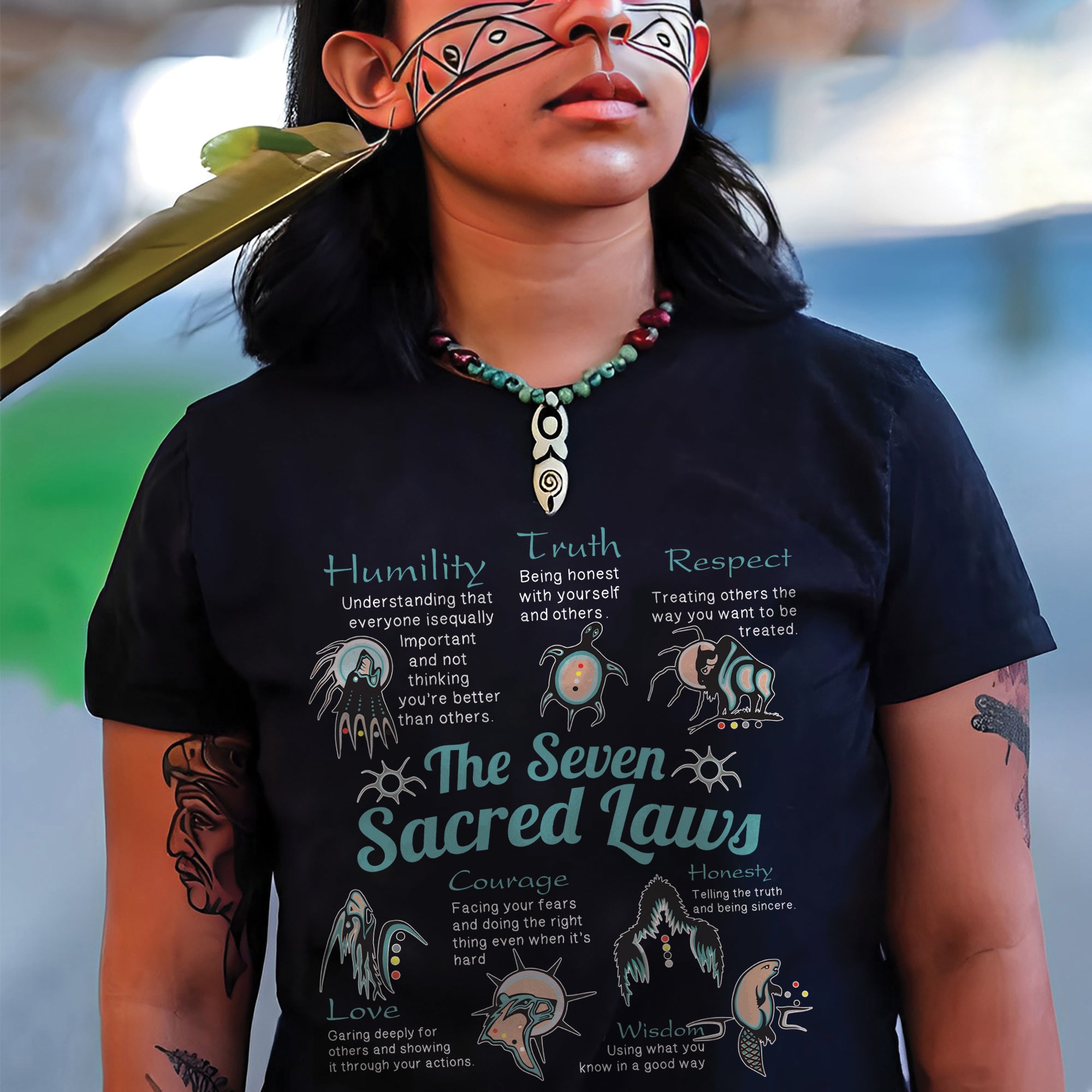 The Seven Sacred Laws Native American Indigenous Culture Unisex T-Shirt/T-Shirt V-Neck/Hoodie/Sweatshirt 189