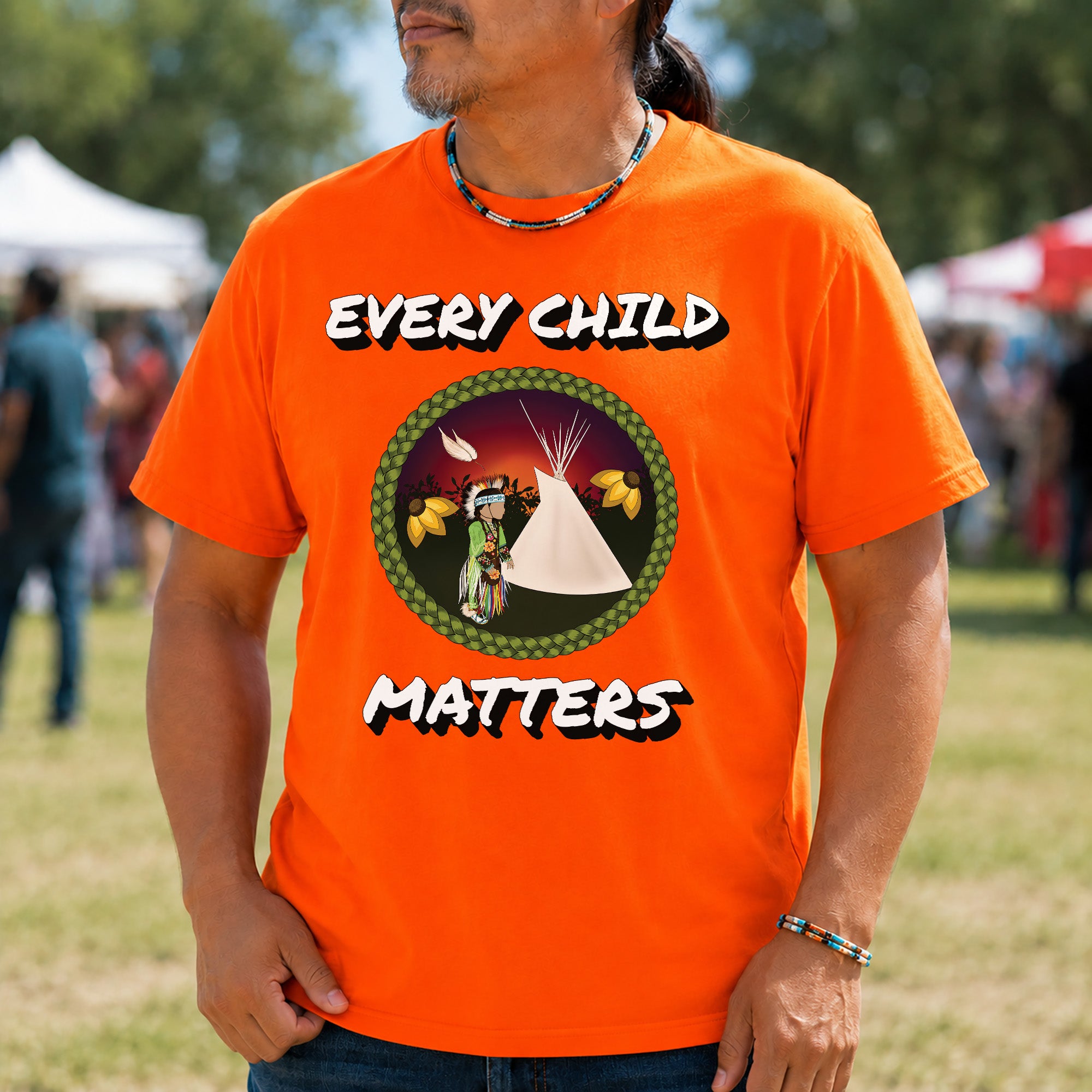 Every Child Matters Indigenous Child & Tipi Orange Shirt Day Unisex T-shirt/Hoodie/Sweatshirt