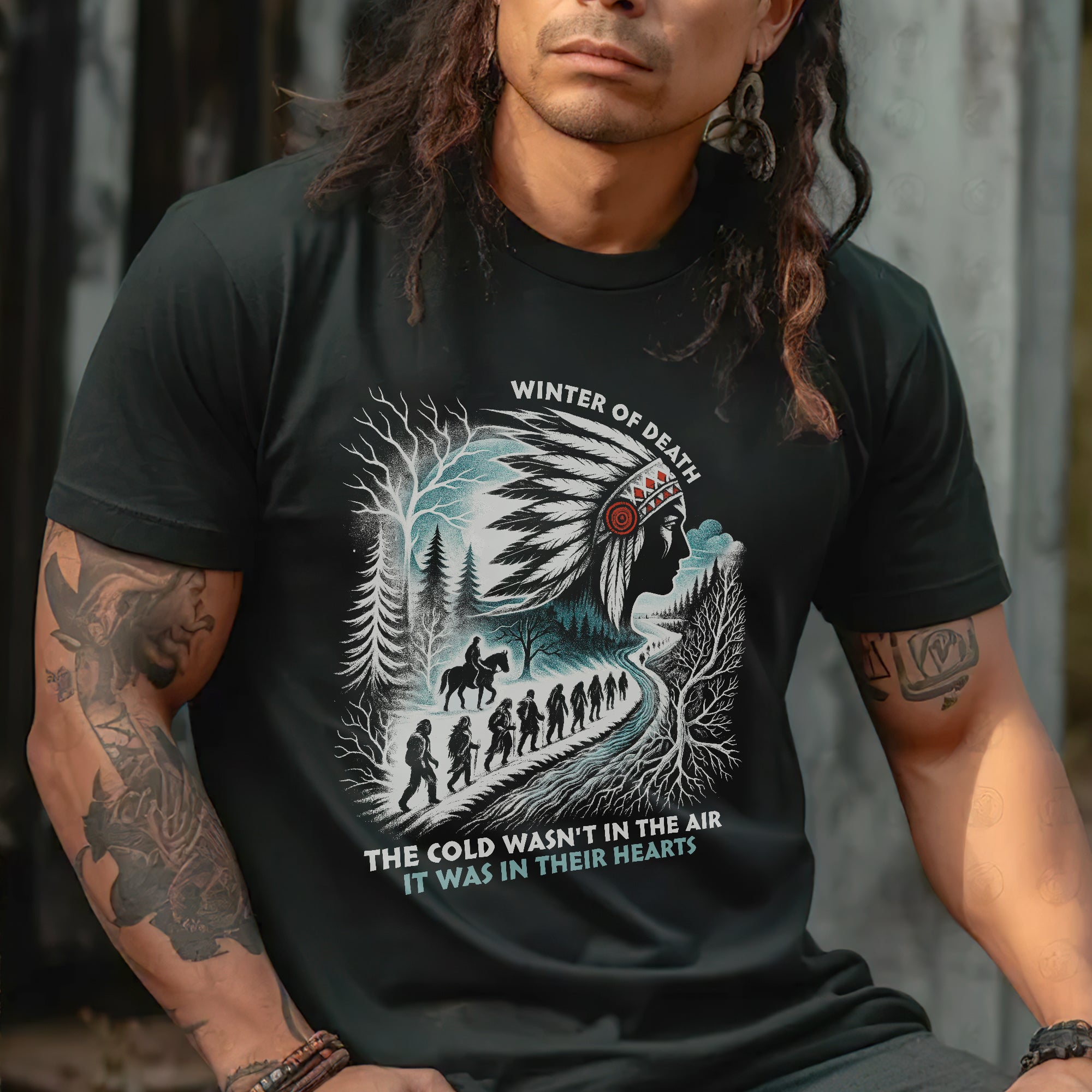 Winter of Death – Native Spirit - Unisex T-Shirt/T-Shirt V-Neck/Hoodie/Sweatshirt