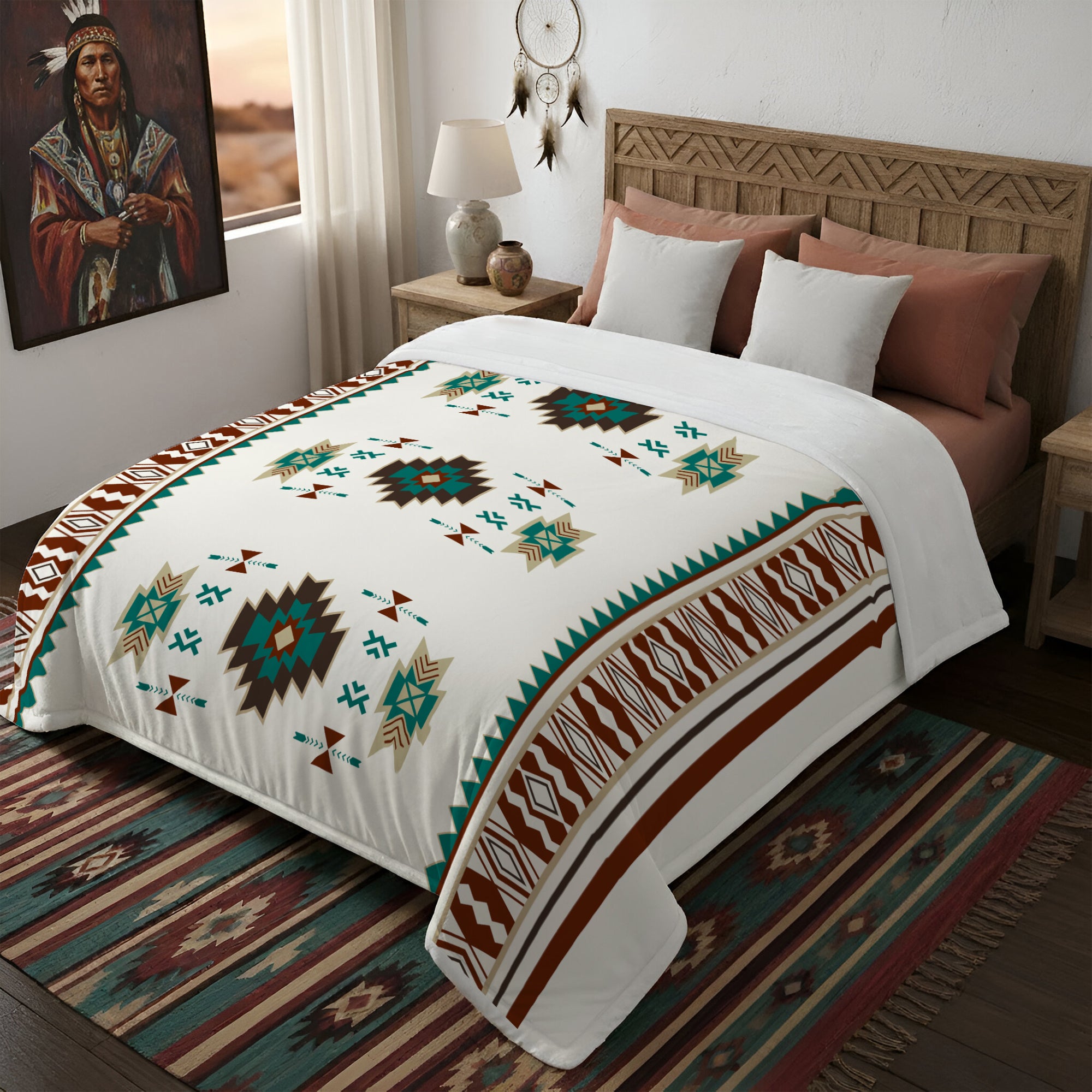 Sacred Spirit of the Earth Native American Cozy Fleece Blanket