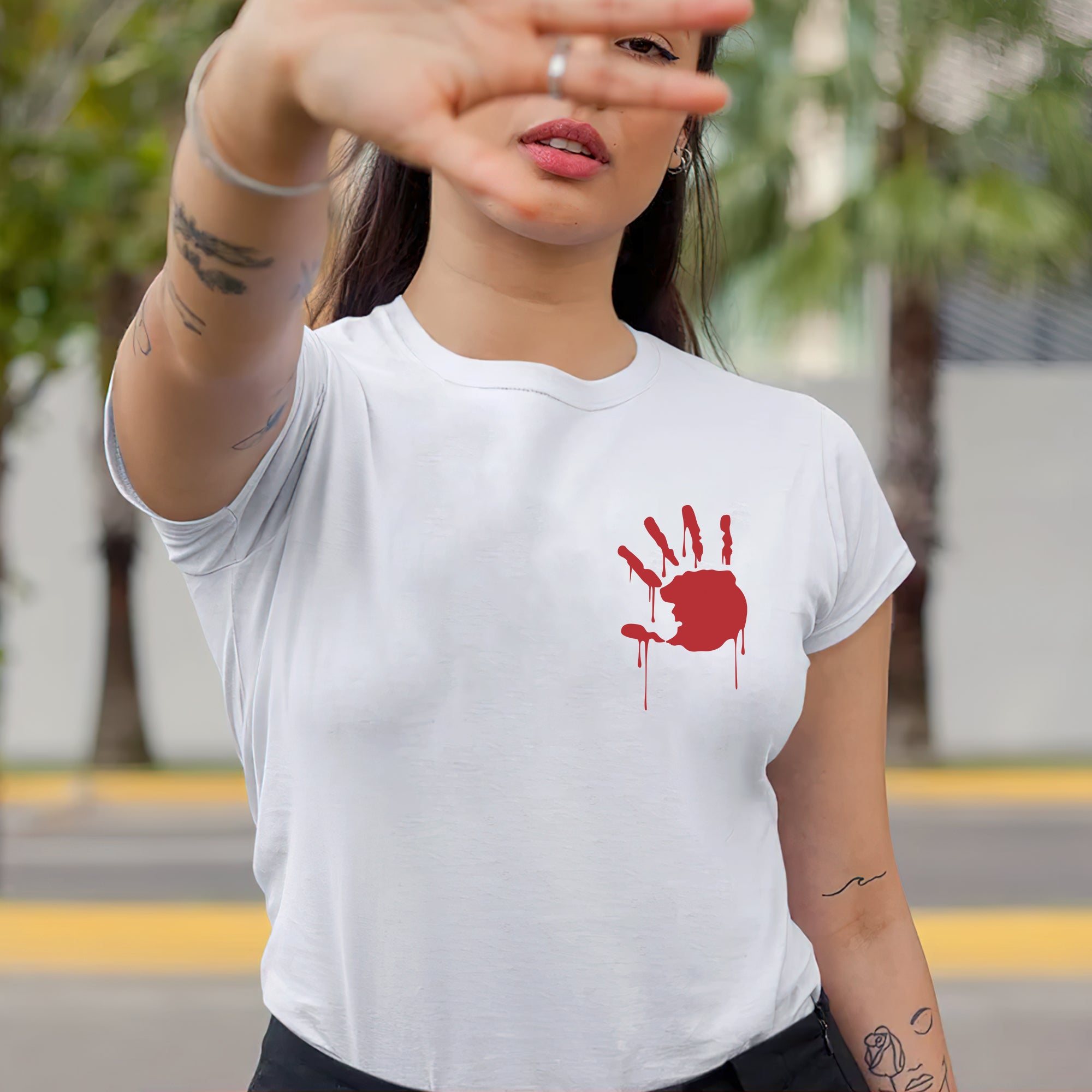 Protect Indigenous Women Red Hand- Unisex T-Shirt/T-Shirt V-Neck/Hoodie/Sweatshirt-Two Sides