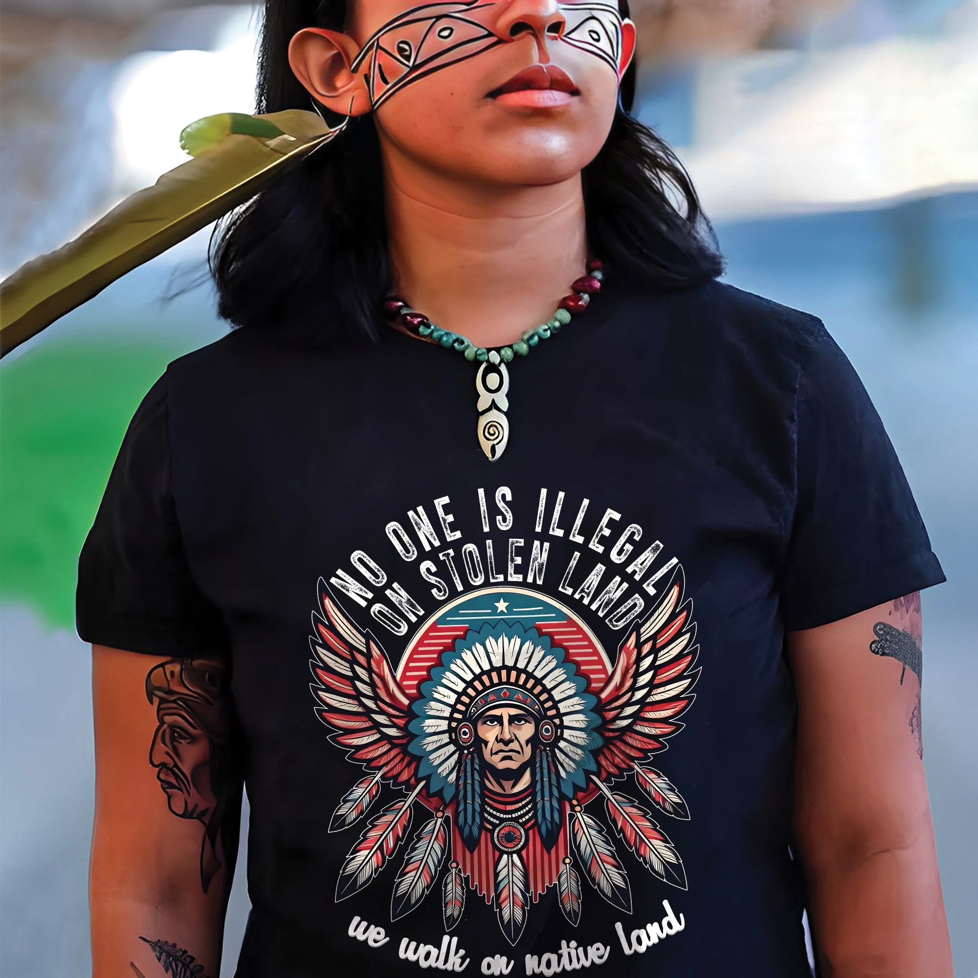 No One Is Illegal On Stolen Land - Unisex T-Shirt/T-Shirt V-Neck/Hoodie/Sweatshirt N51