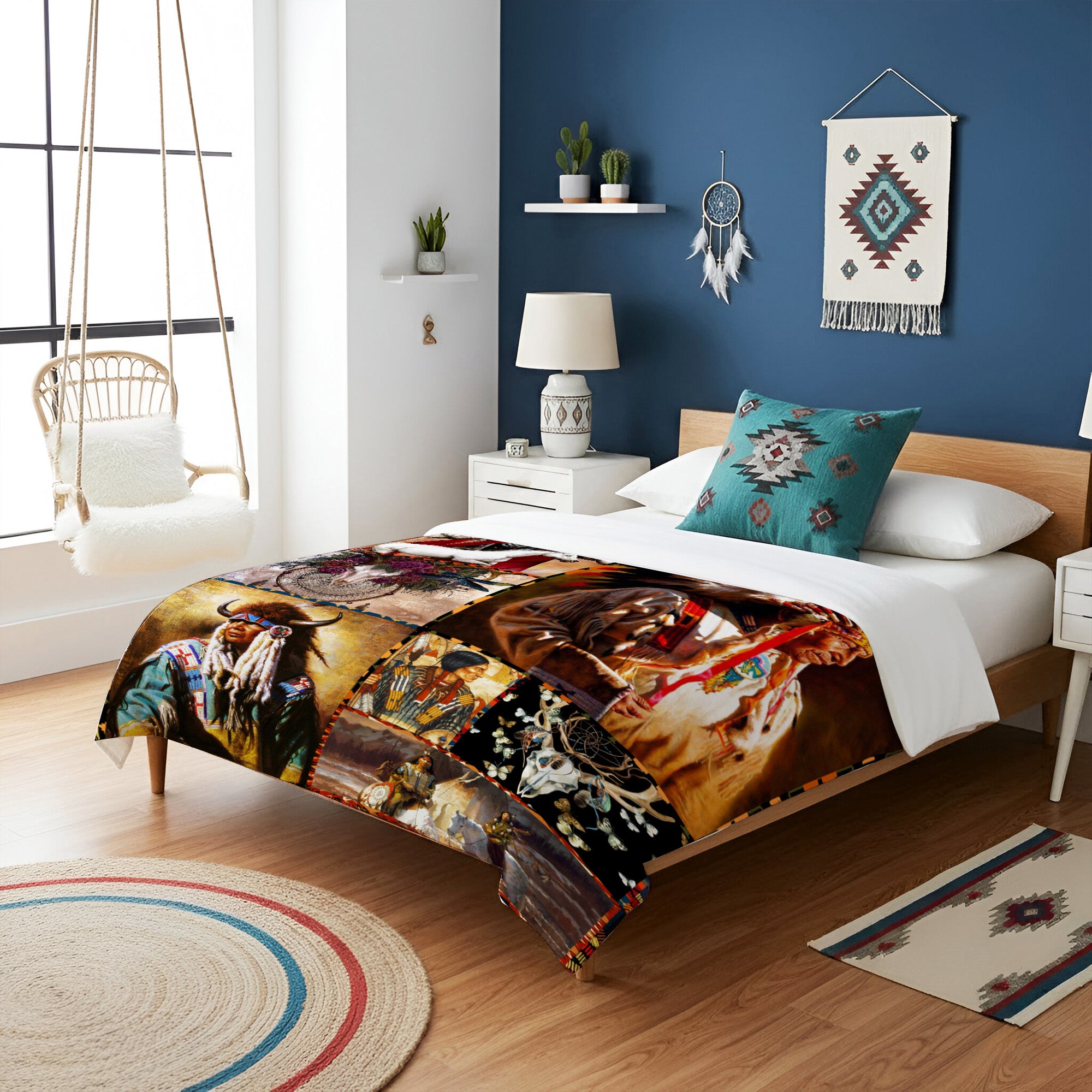 Native Pairing Soft And Warm Fleece Blanket Native American Style