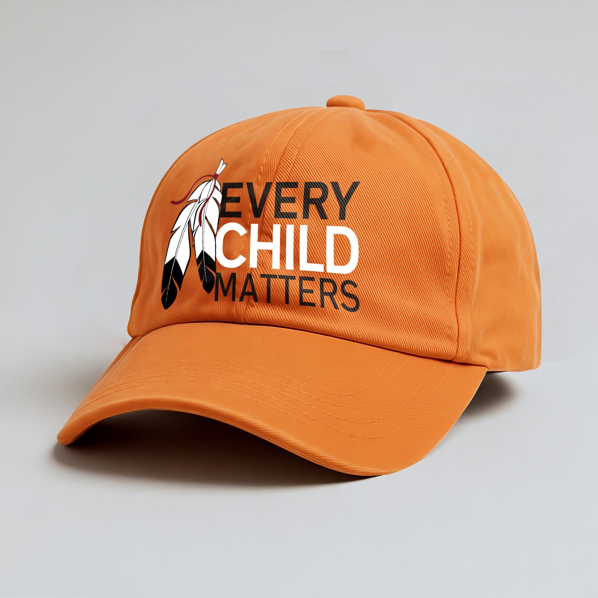Every Child Matters Feather Emblem Cap For Orange Shirt Day