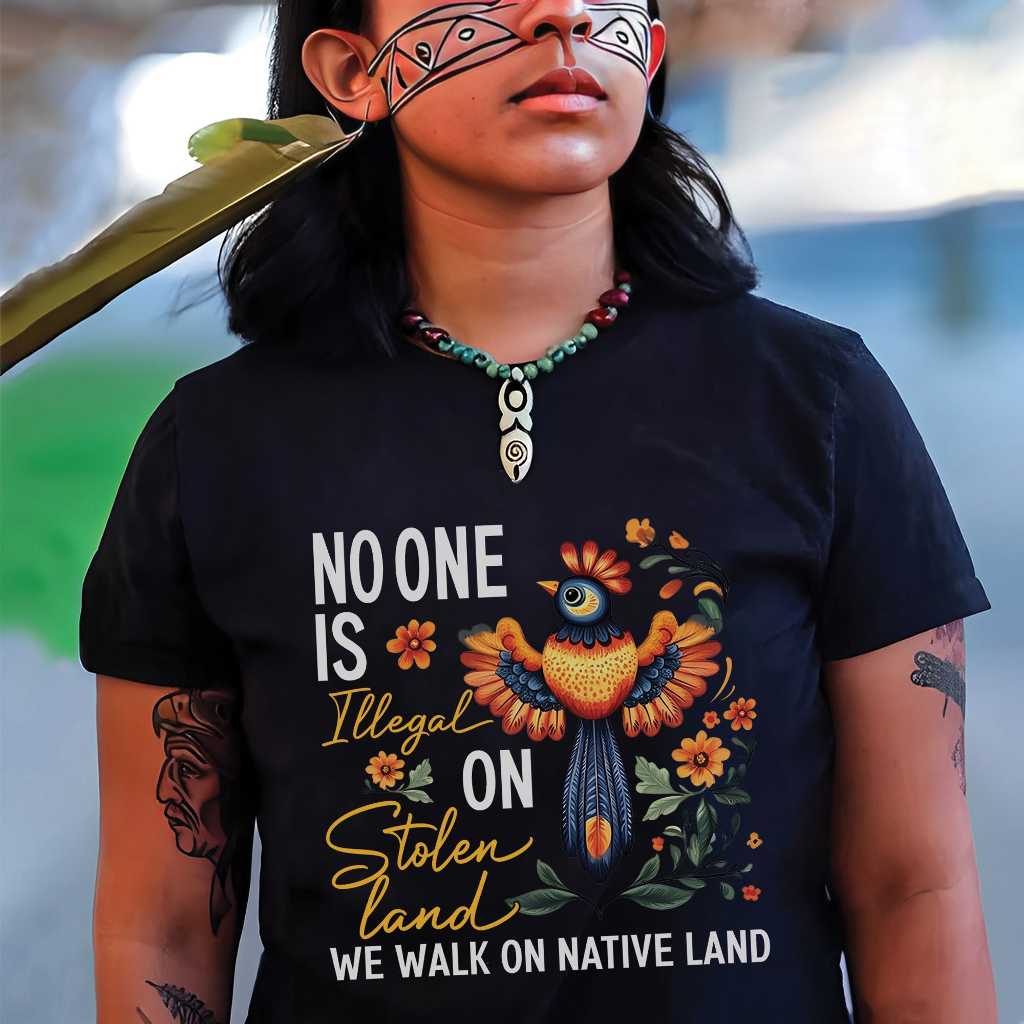 No One Is Illegal On Stolen Land - Unisex T-Shirt/T-Shirt V-Neck/Hoodie/Sweatshirt N57
