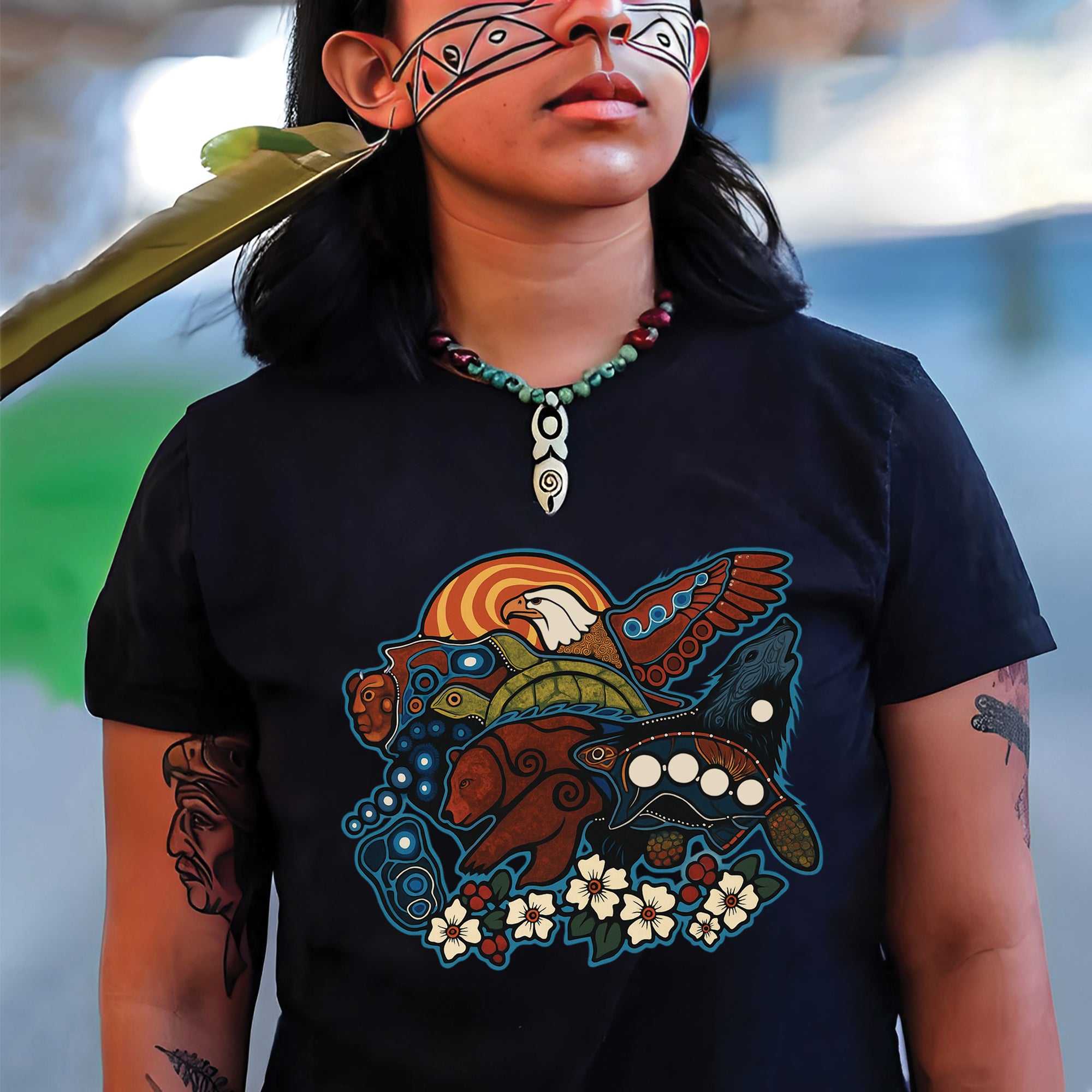 Seven Sacred Teachings Animal Native Wisdom Indigenous Culture Unisex T-Shirt/T-Shirt V-Neck/Hoodie/Sweatshirt
