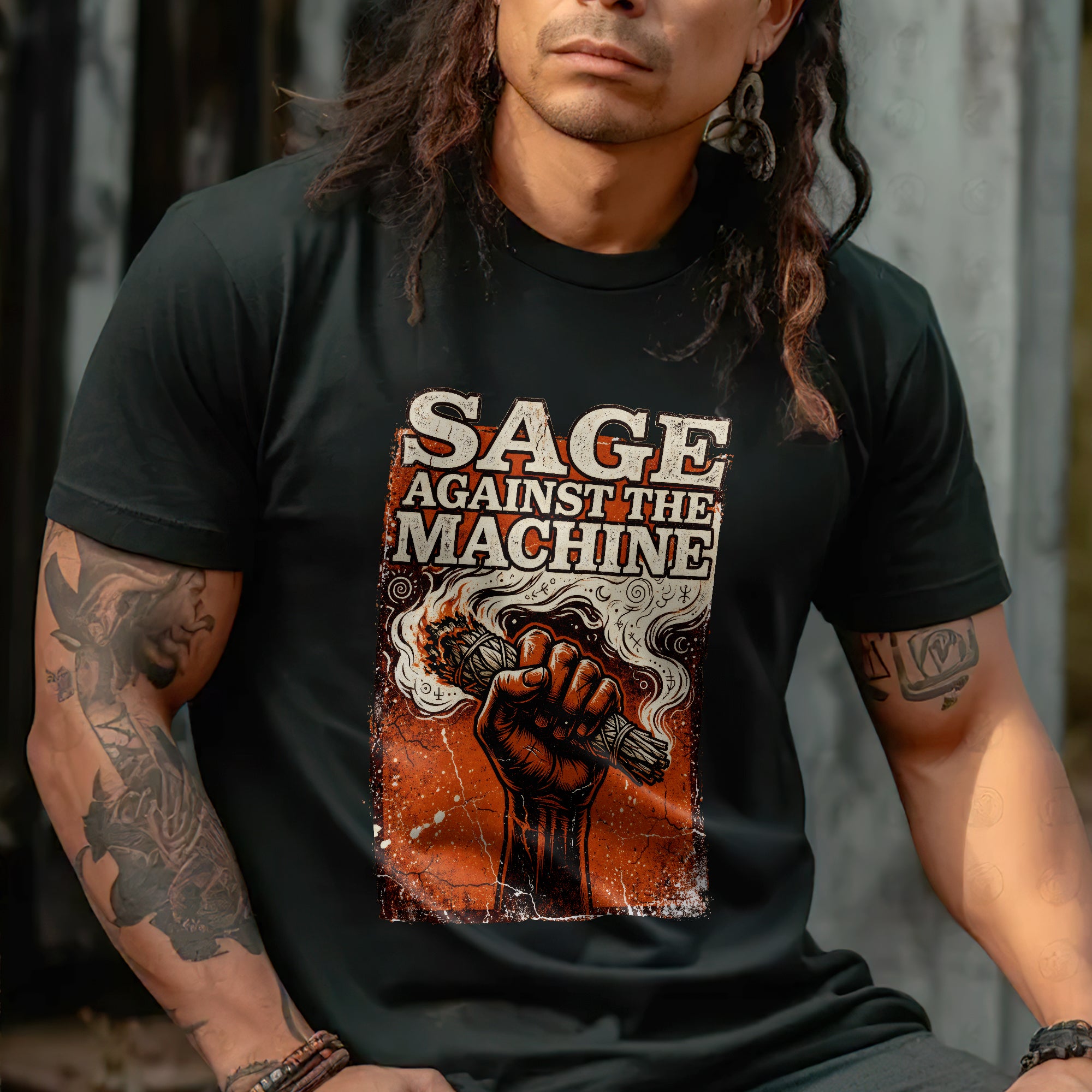 Sage Against The Machine Spiritual Power and Resistance Unisex T-shirt/T-shirt V-Neck/Hoodie/Sweatshirt 367