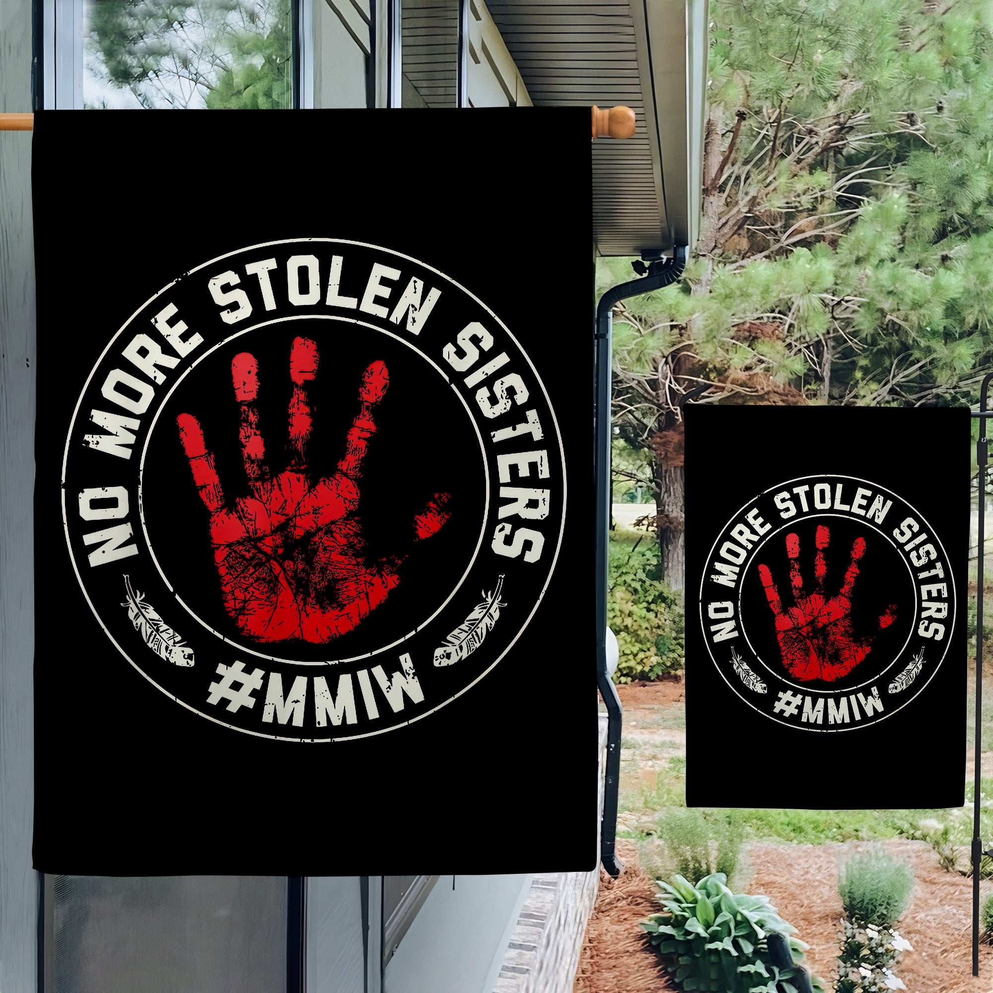 No More Stolen Sisters MMIW - Native American Flag Garden House Yard for Decor Outdoor